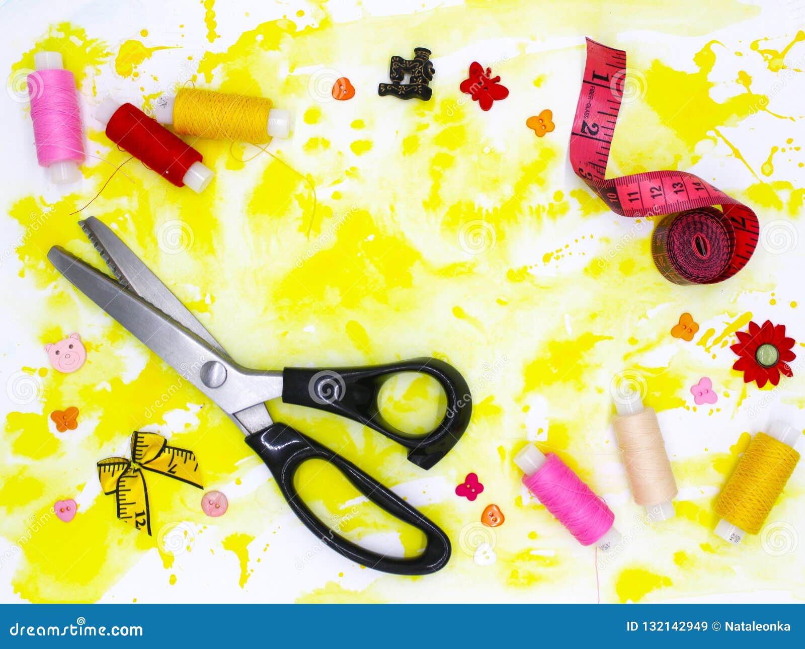 Accessories and Materials for Sewing. Stock Image Image of work