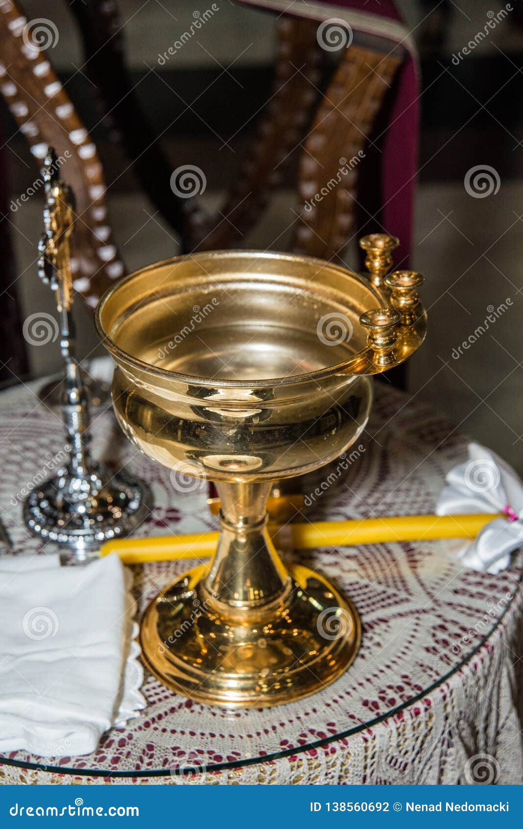 Accessories of a Priest for Christian Baptism Stock Photo Image of