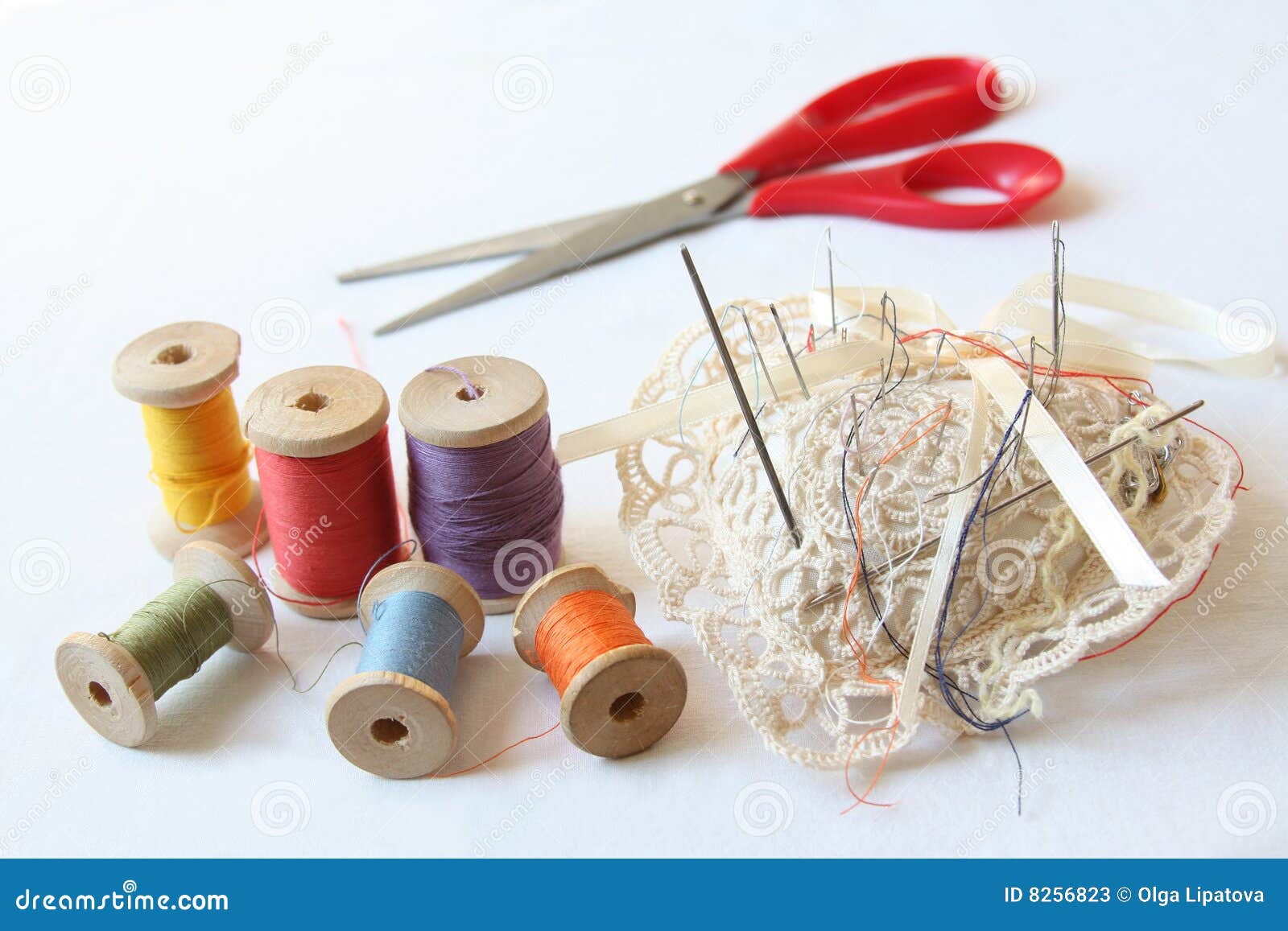 Accessories for sewing stock image. Image of colors, orange 8256823
