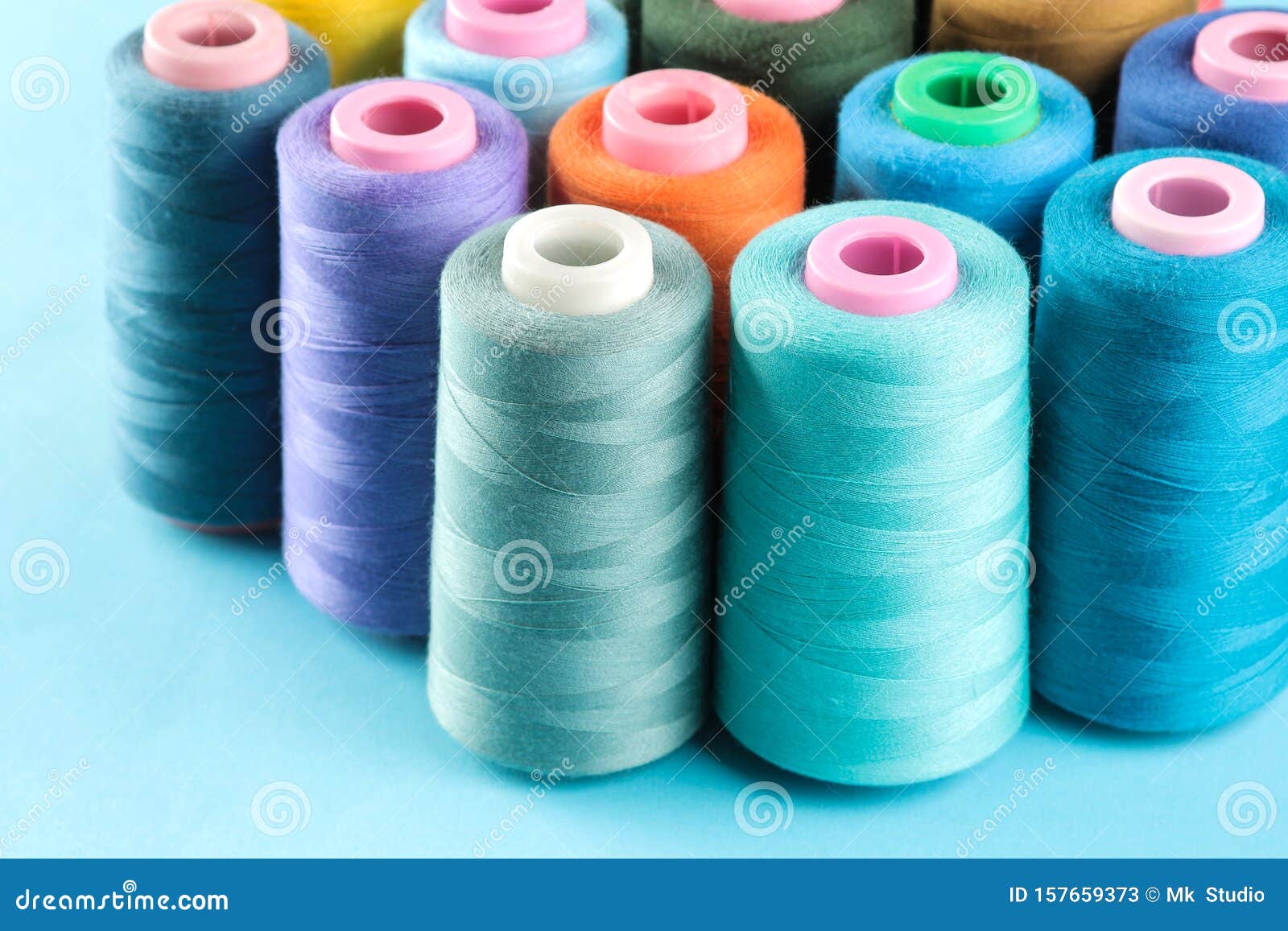 Accessories for Sewing and Needlework. Many Multicolored Spools of