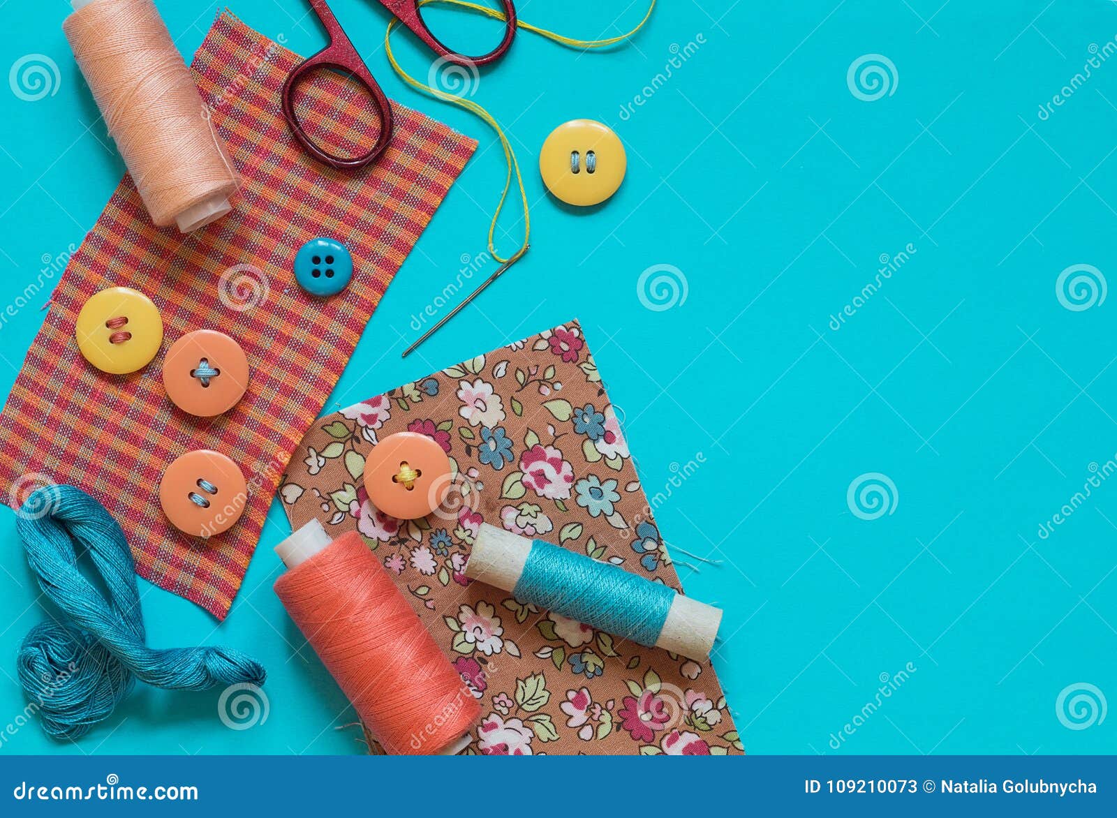 Accessories for Sewing in Pastel Colors Stock Image - Image of fashion ...