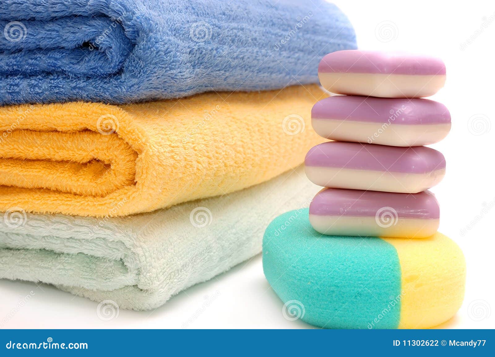 Accessories To Washing on the White Stock Photo Image of towel