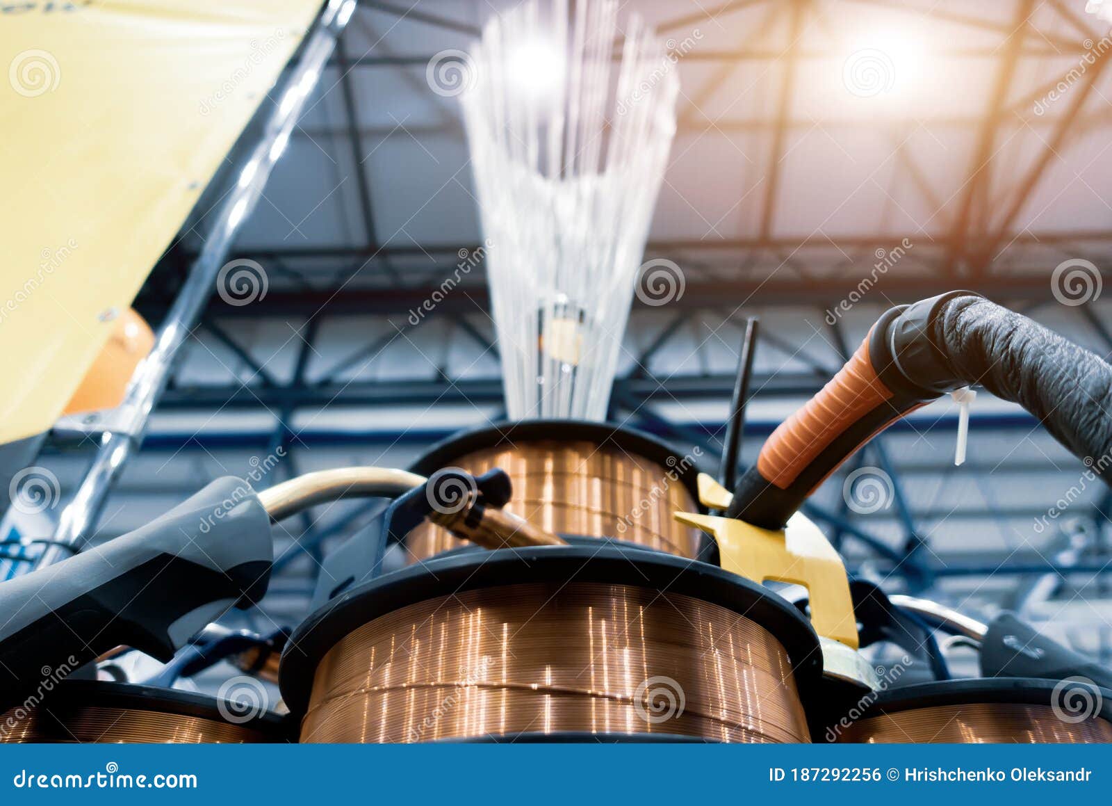 Accessories for Welding. Copper Wire for Welding Stock Photo Image of
