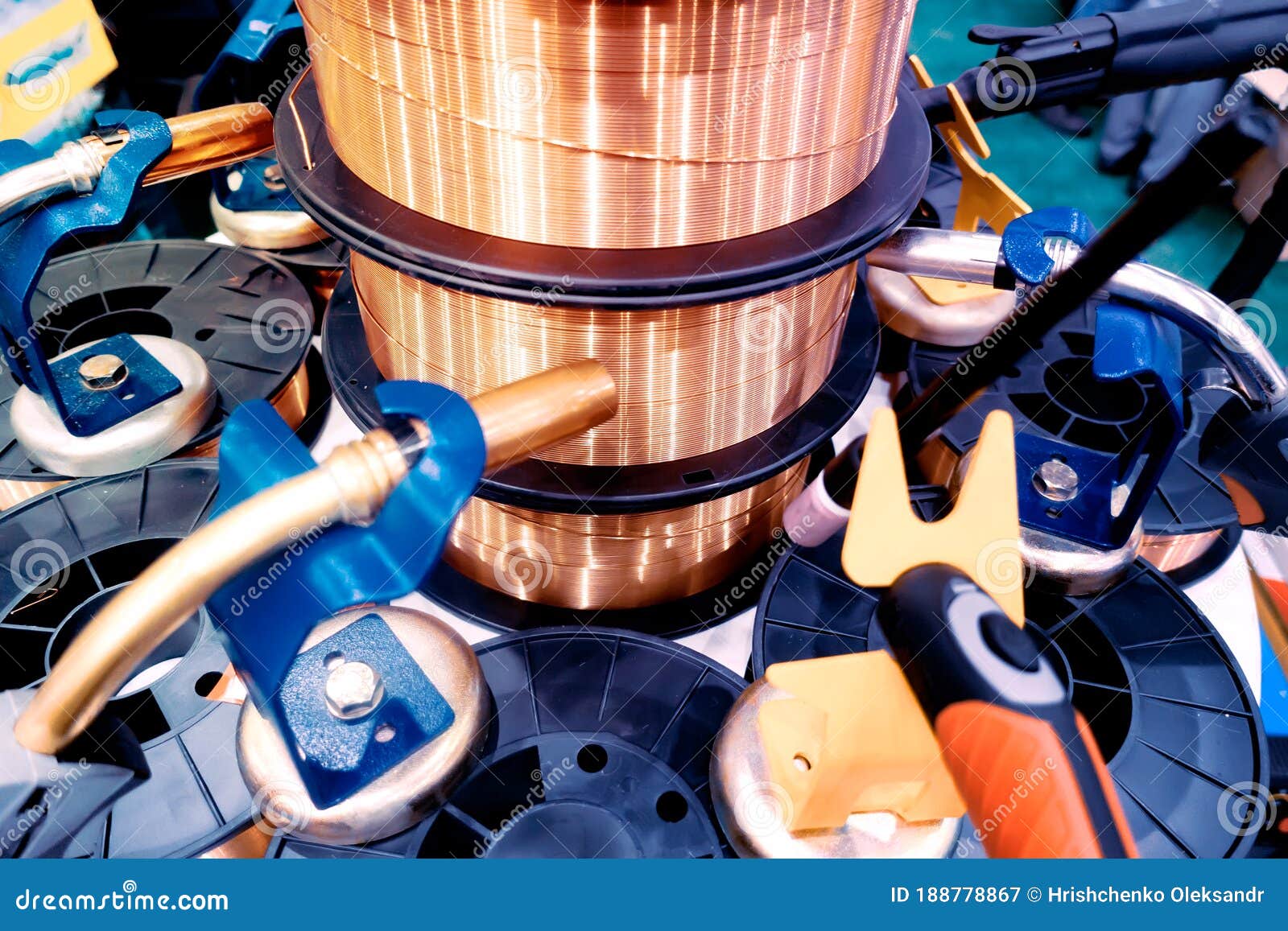 Accessories for Welding. Copper Wire for Welding Stock Image Image of