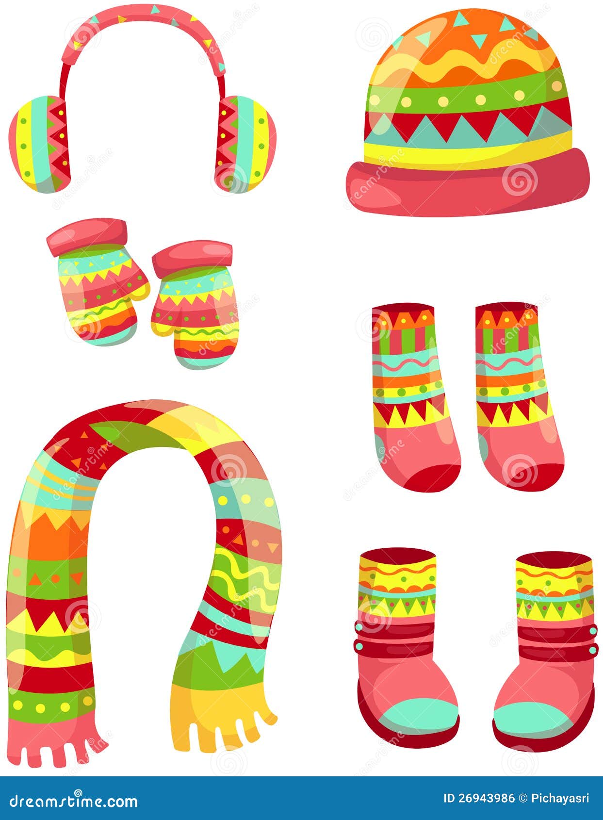 Accessories winter set stock vector. Illustration of color 26943986