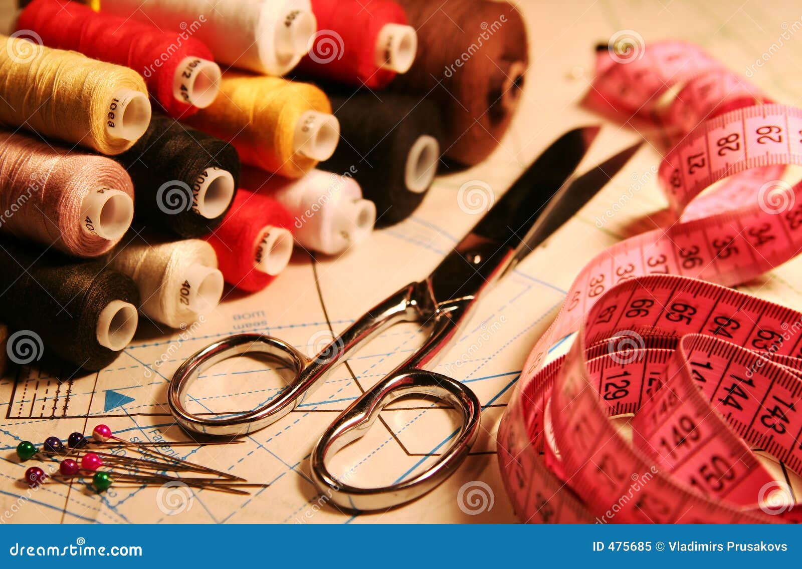 Accessory of the tailor stock image. Image of cotton, fabric 475685