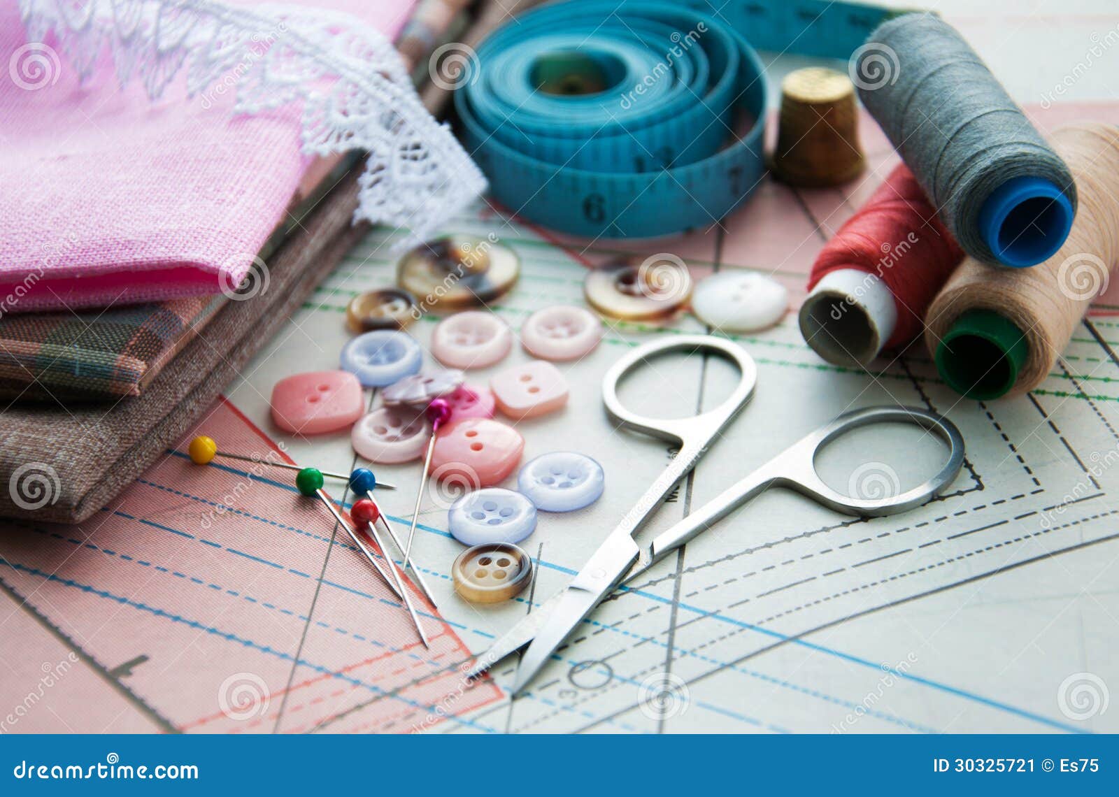 Accessory of the tailor stock image. Image of equipment 30325721