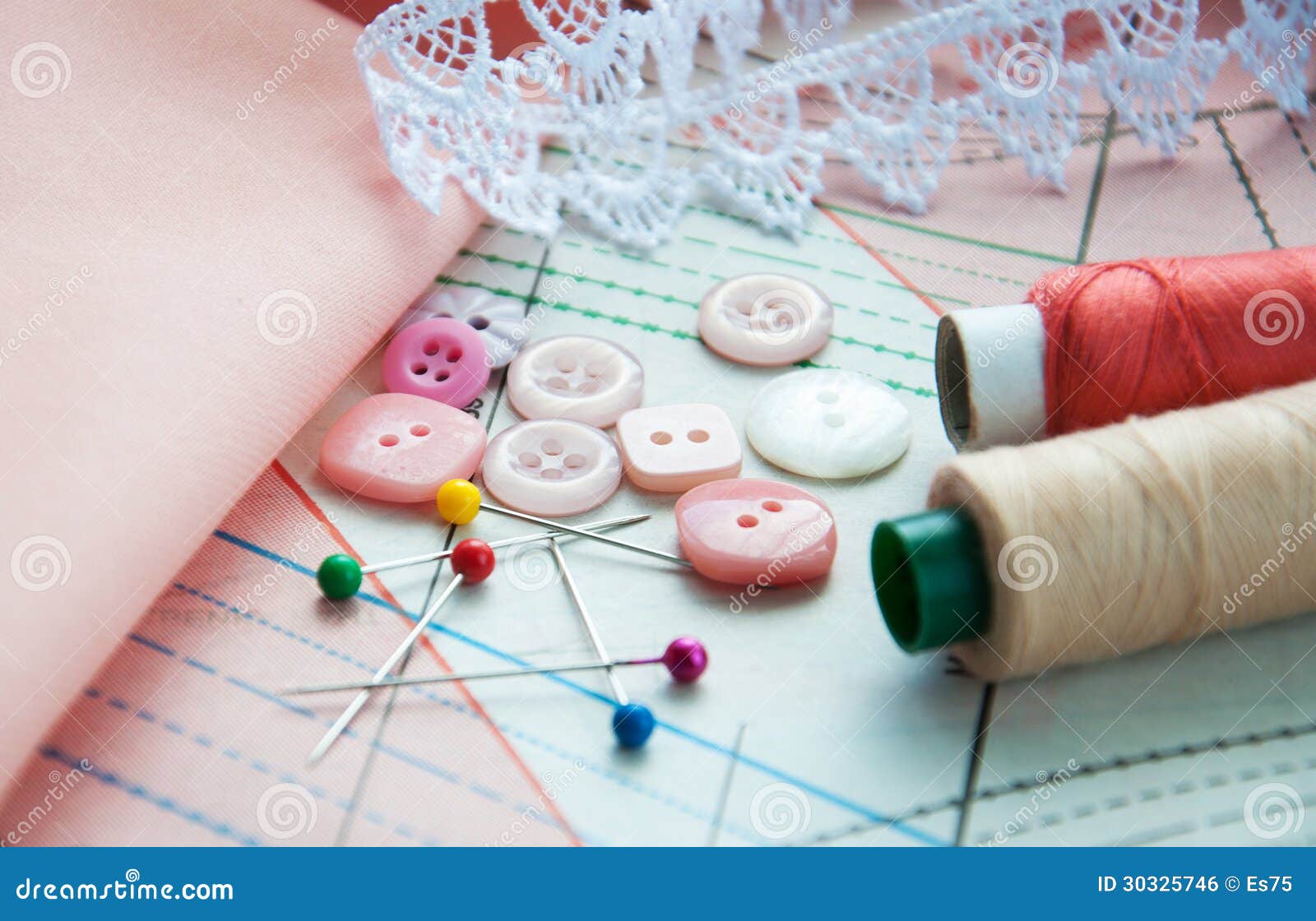 Accessory of the tailor stock photo. Image of spool, buttons 30325746