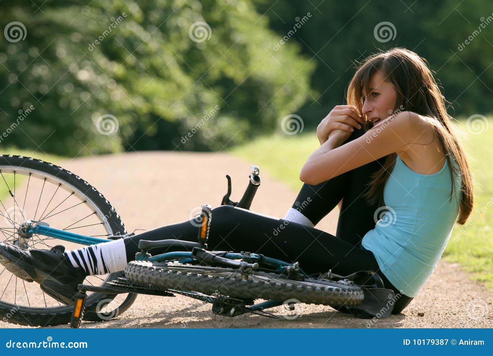 Accident on bicycle stock image. Image of screaming, lying 10179387
