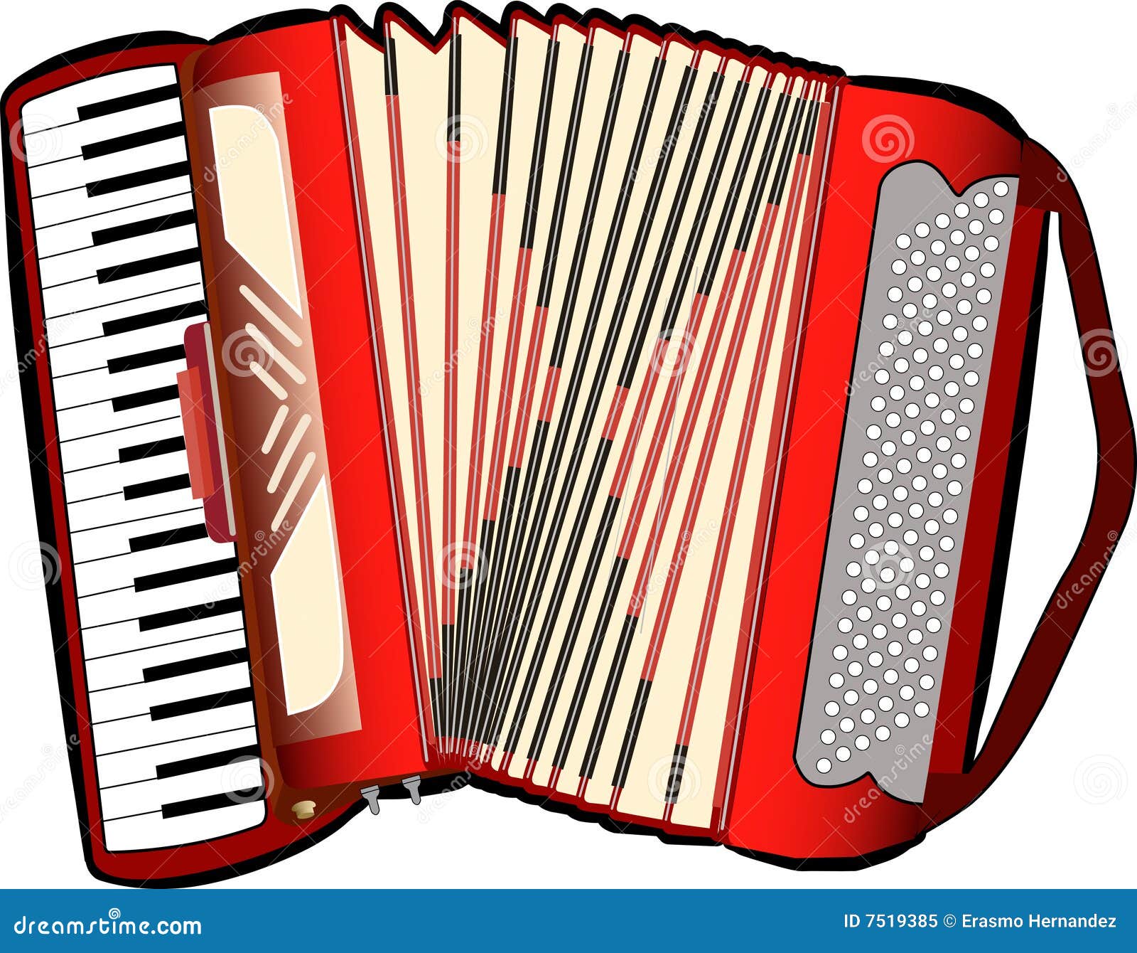 Accordion stock illustration. Illustration of sound, jazz 7519385