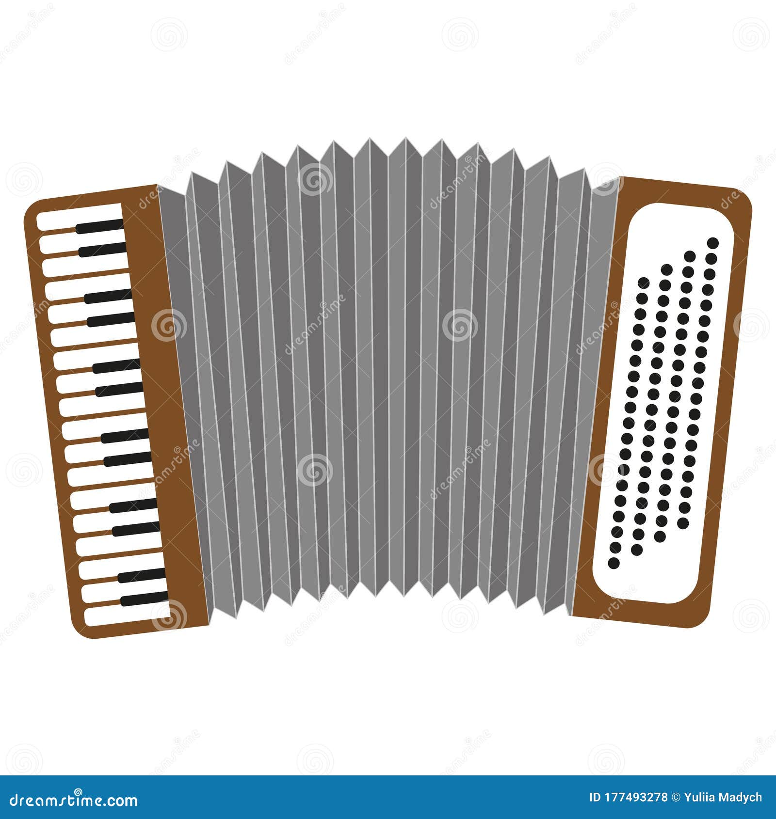 Accordion Icon, Music and Instrument, Flat Style, Sound Sign, Colorful ...