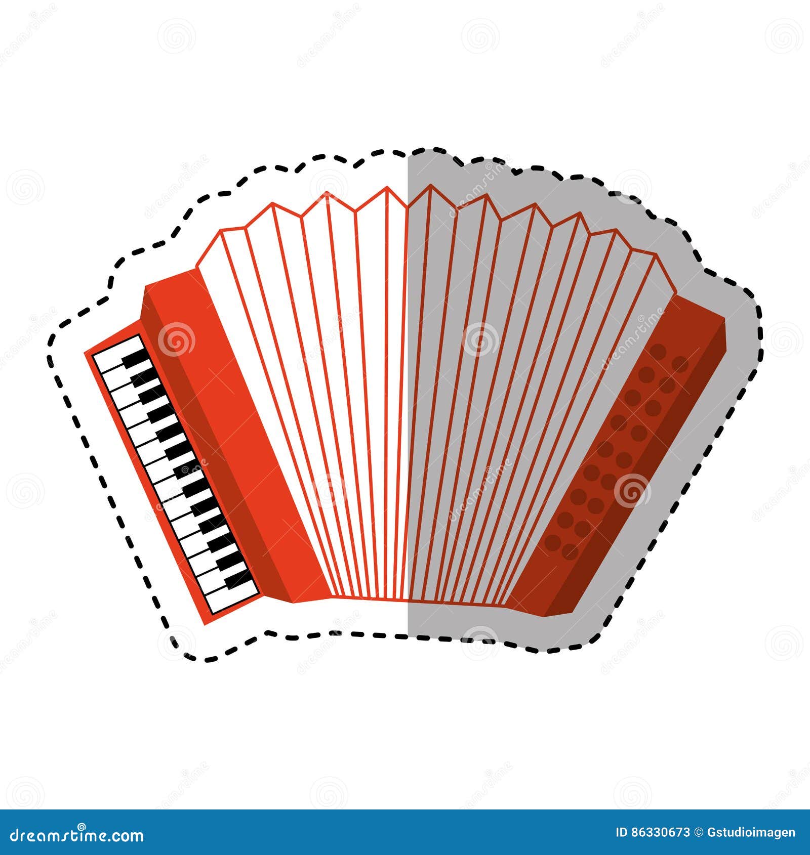 Accordion Instrument Musical Icon Stock Vector Illustration of sound, graphics 86330673