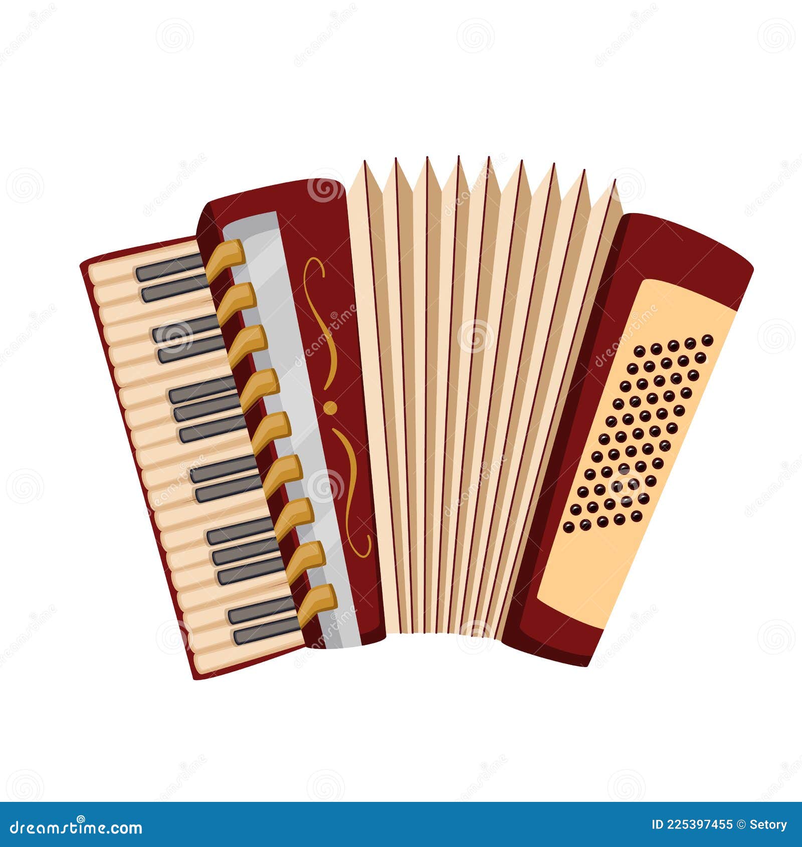 Accordion, Musical Instrument Stock Vector - Illustration of ...