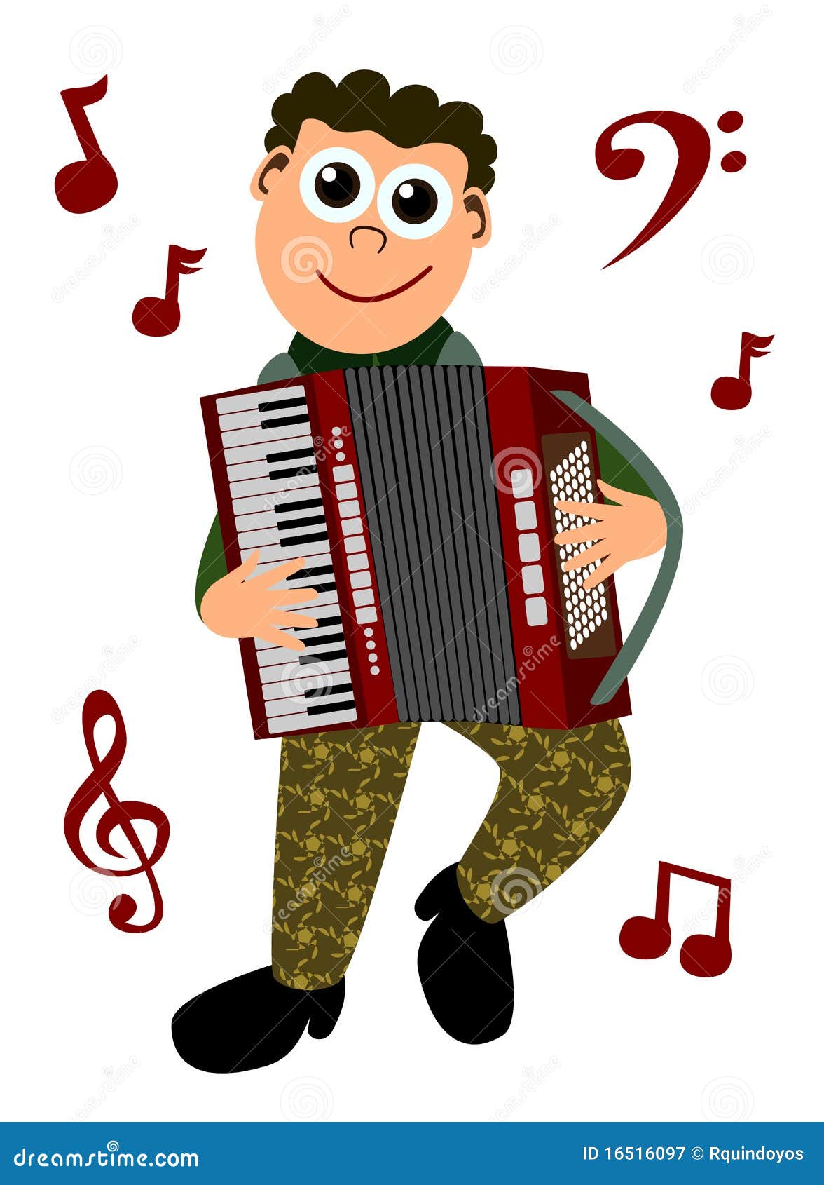 Accordion player stock illustration. Illustration of performance 16516097