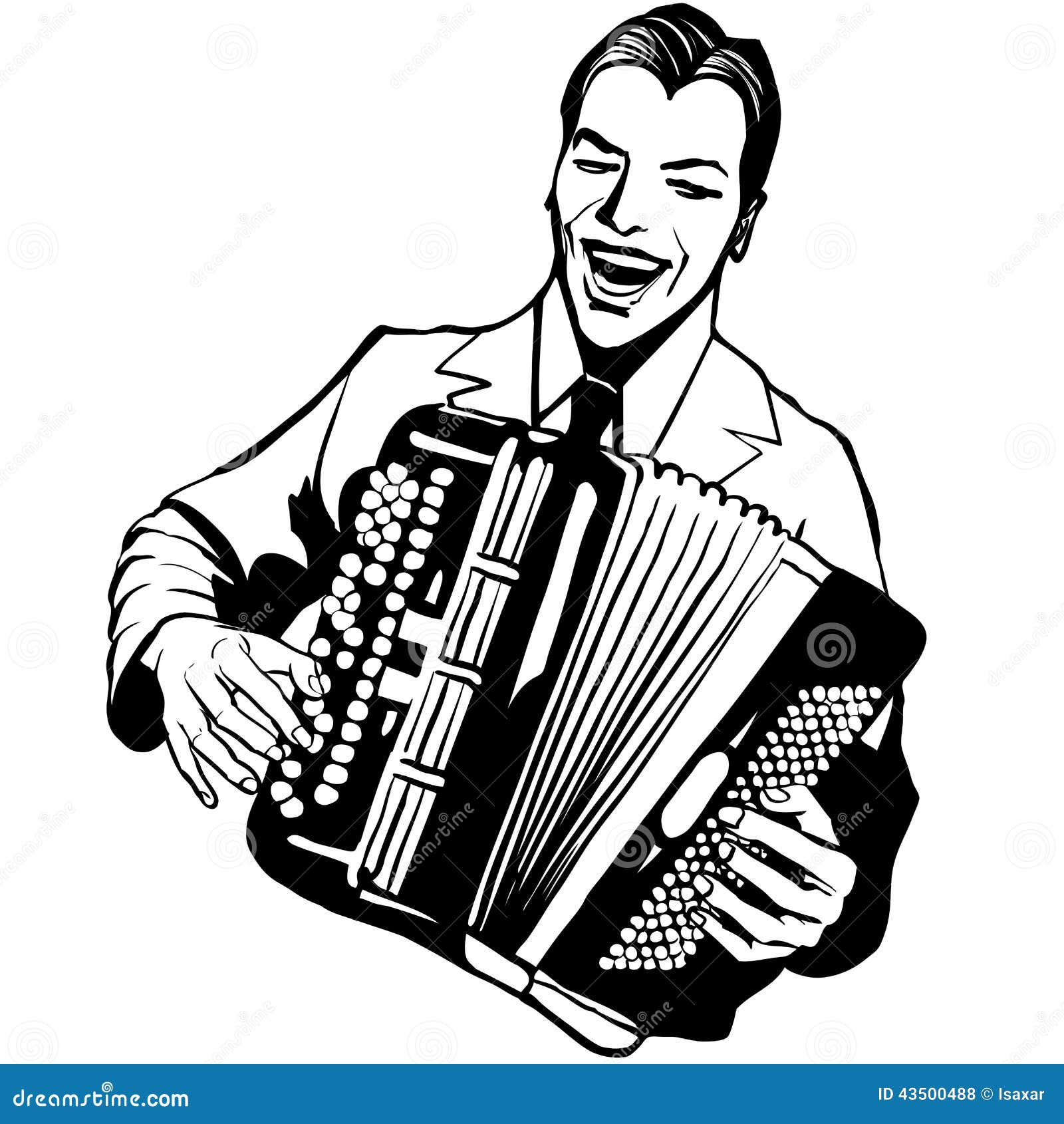 Accordion player stock vector. Illustration of harmony - 43500488