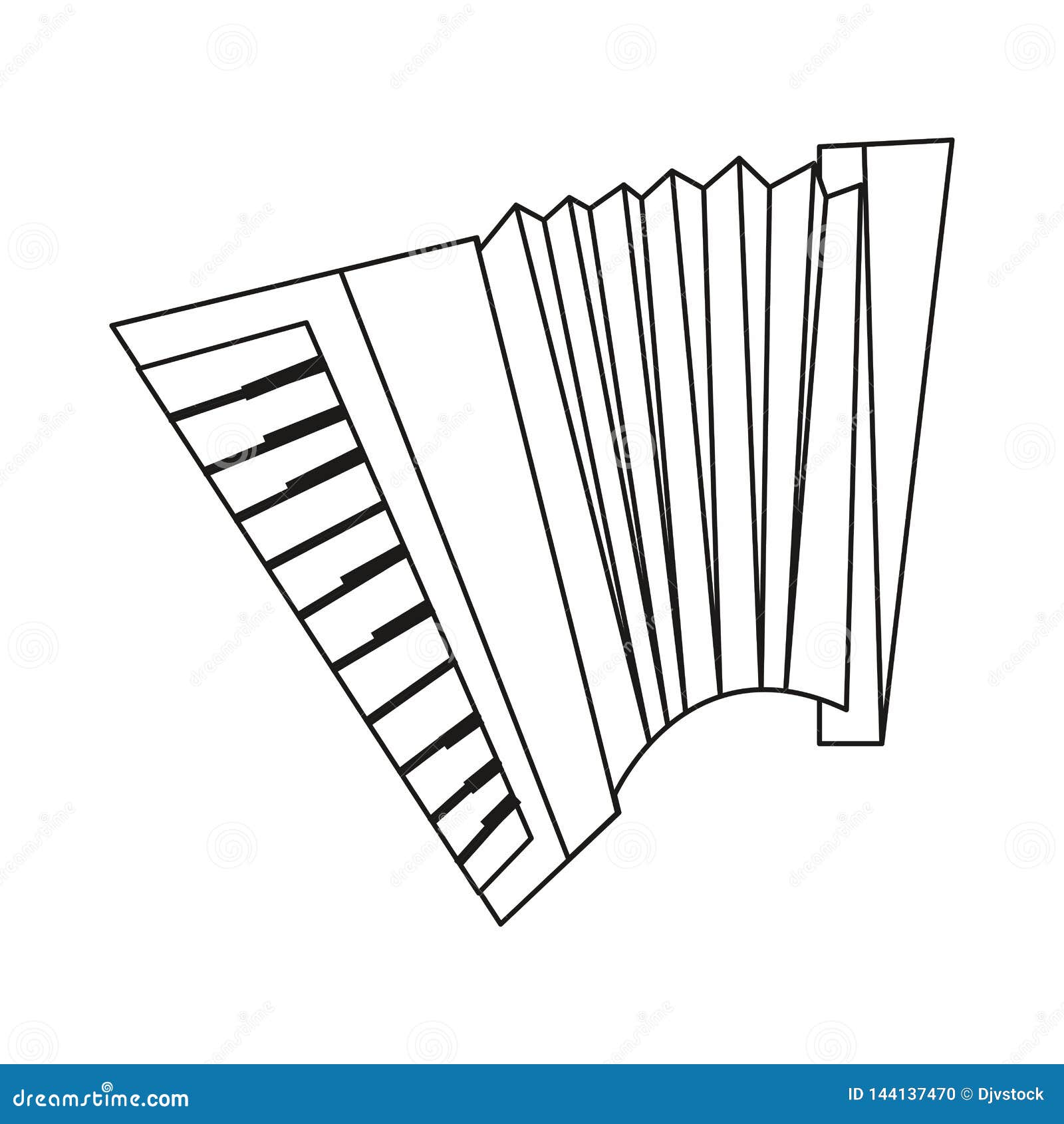 Accordion Wind Musical Instrument Stock Illustration Illustration of