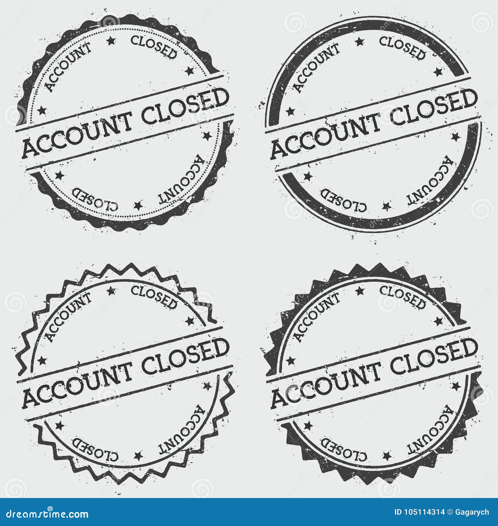 Account Closed Insignia Stamp Isolated On White. Stock Vector