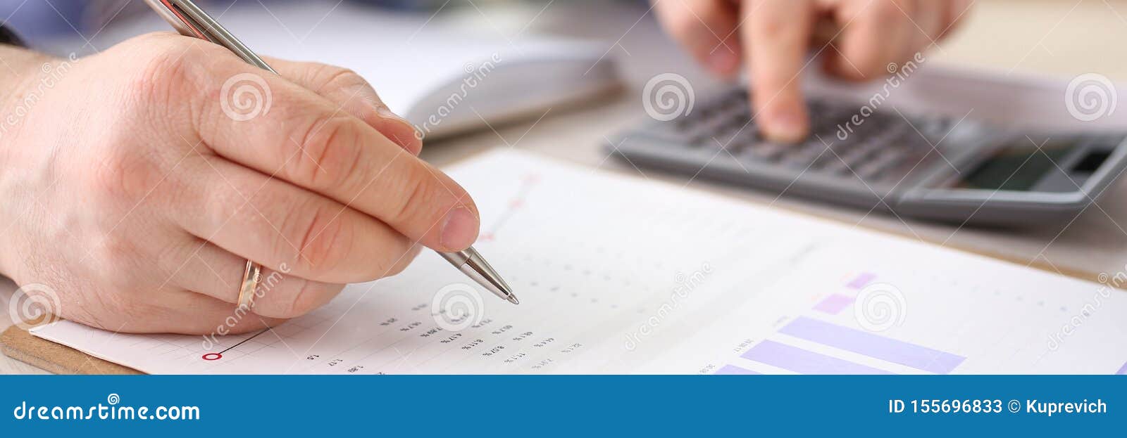 Accountant Calculate Finance Company Expenses Stock Image - Image of ...