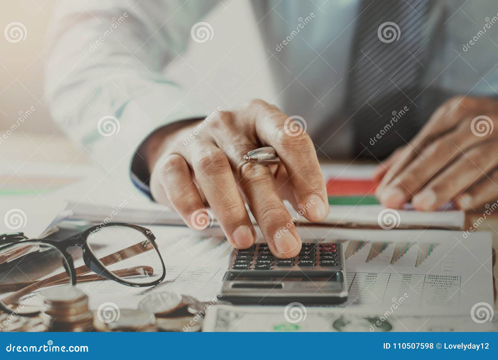 accountant working in office. business finance and accounting co