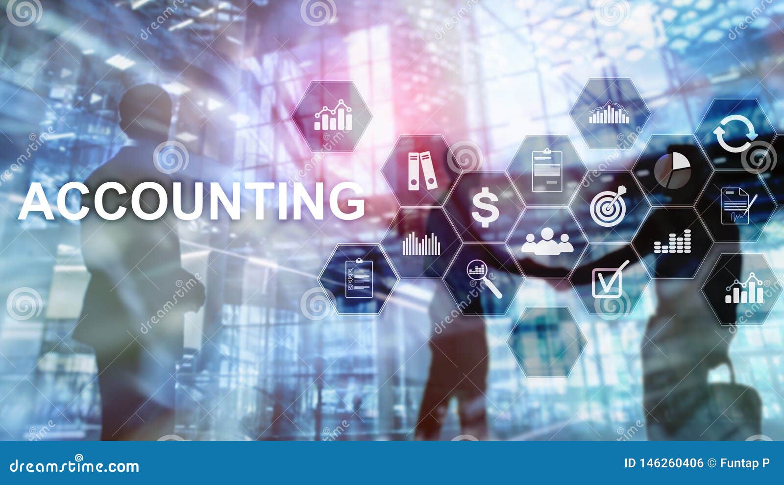 Accounting, Business and Finance Concept on Virtual Screen. Stock