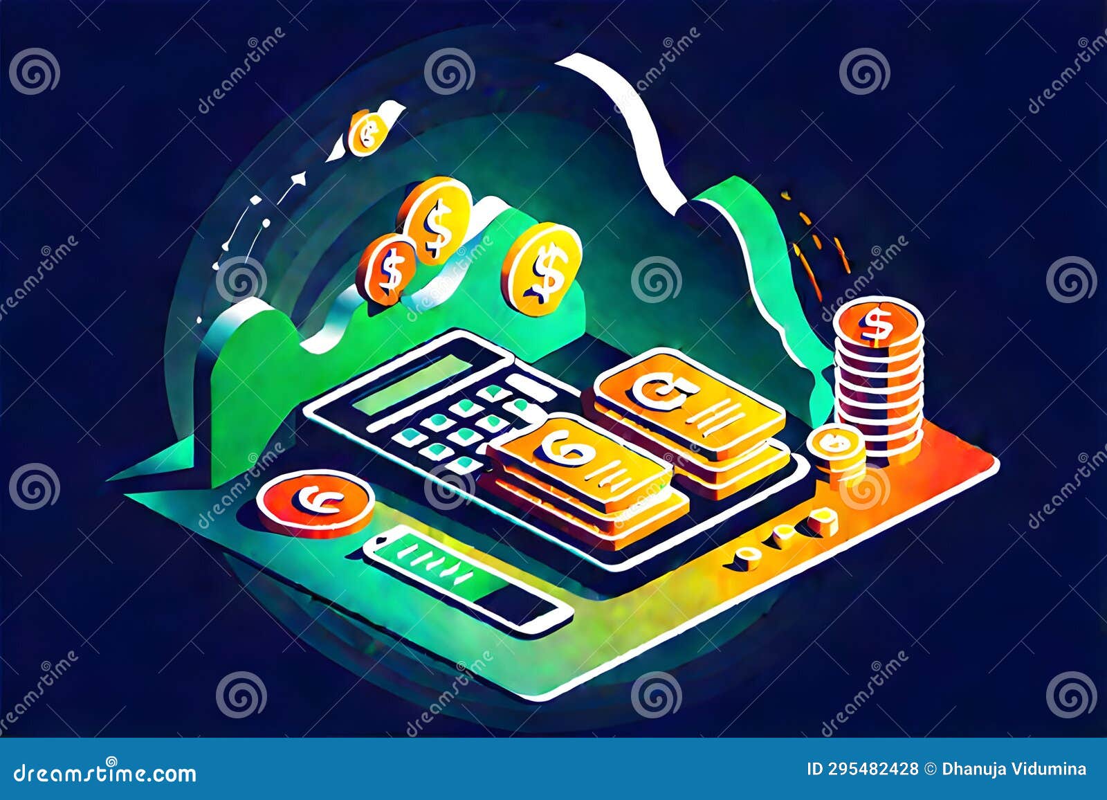 Accounting with Debits and Credits 3D Illustratio Stock Photo Image