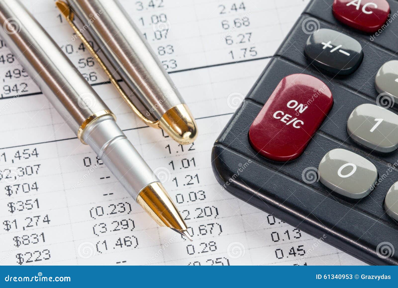 Accounting In Process With Calculator And Pen Stock Image Image Of
