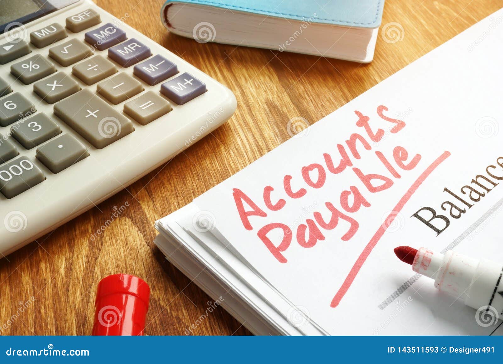 Accounts Payable Handwritten on Balance Sheet Stock Image - Image of