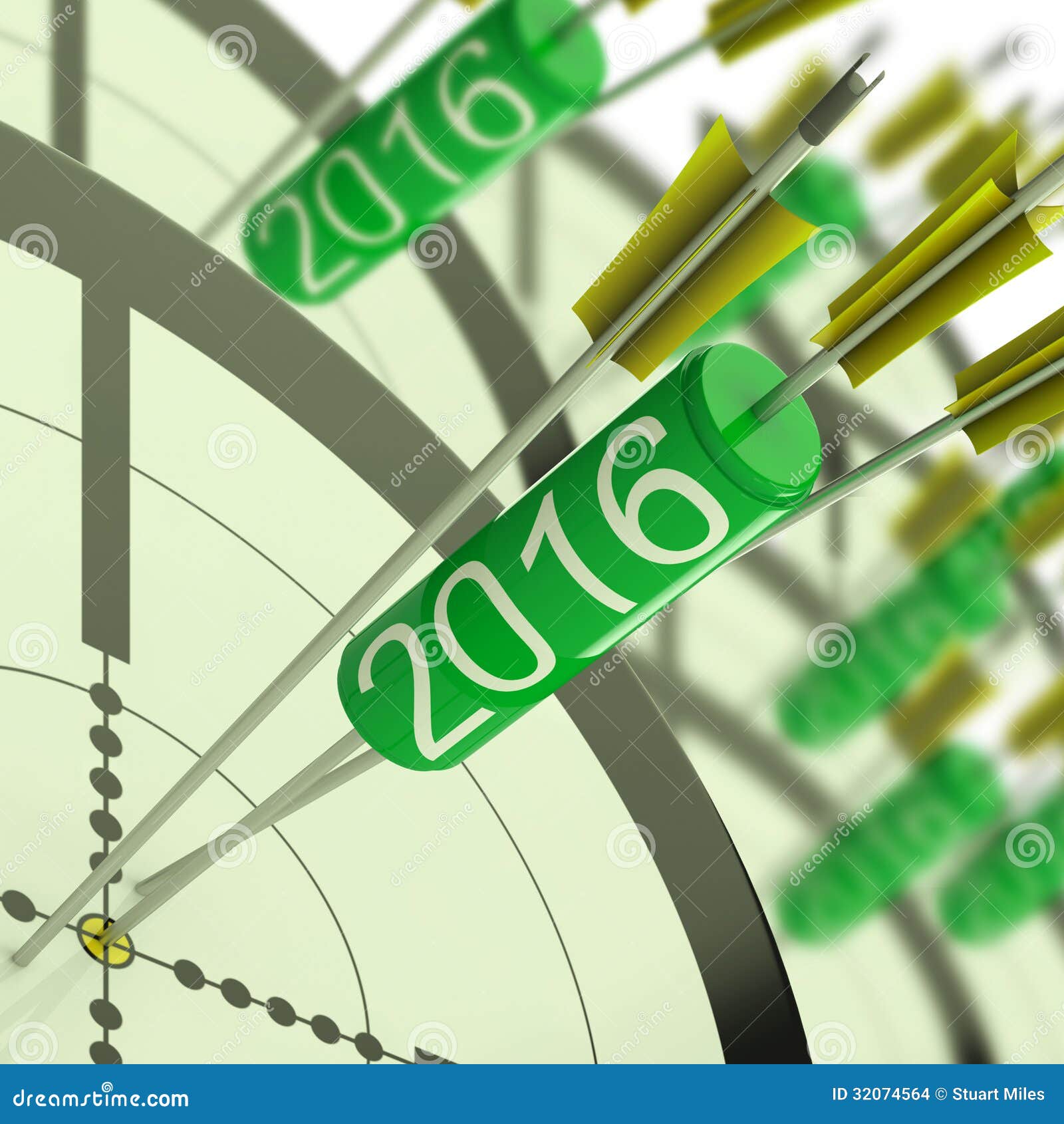 2016 Accurate Dart Target Shows Successful Future Stock Illustration