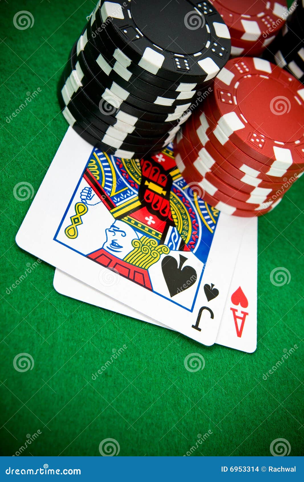 Ace Of Hearts And Black Jack With Poker Chips Stock Photo Image of