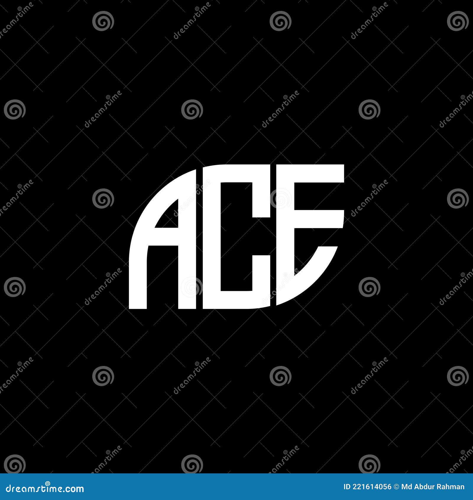 ACE Letter Logo Design on Black Background.ACE Creative Initials Letter