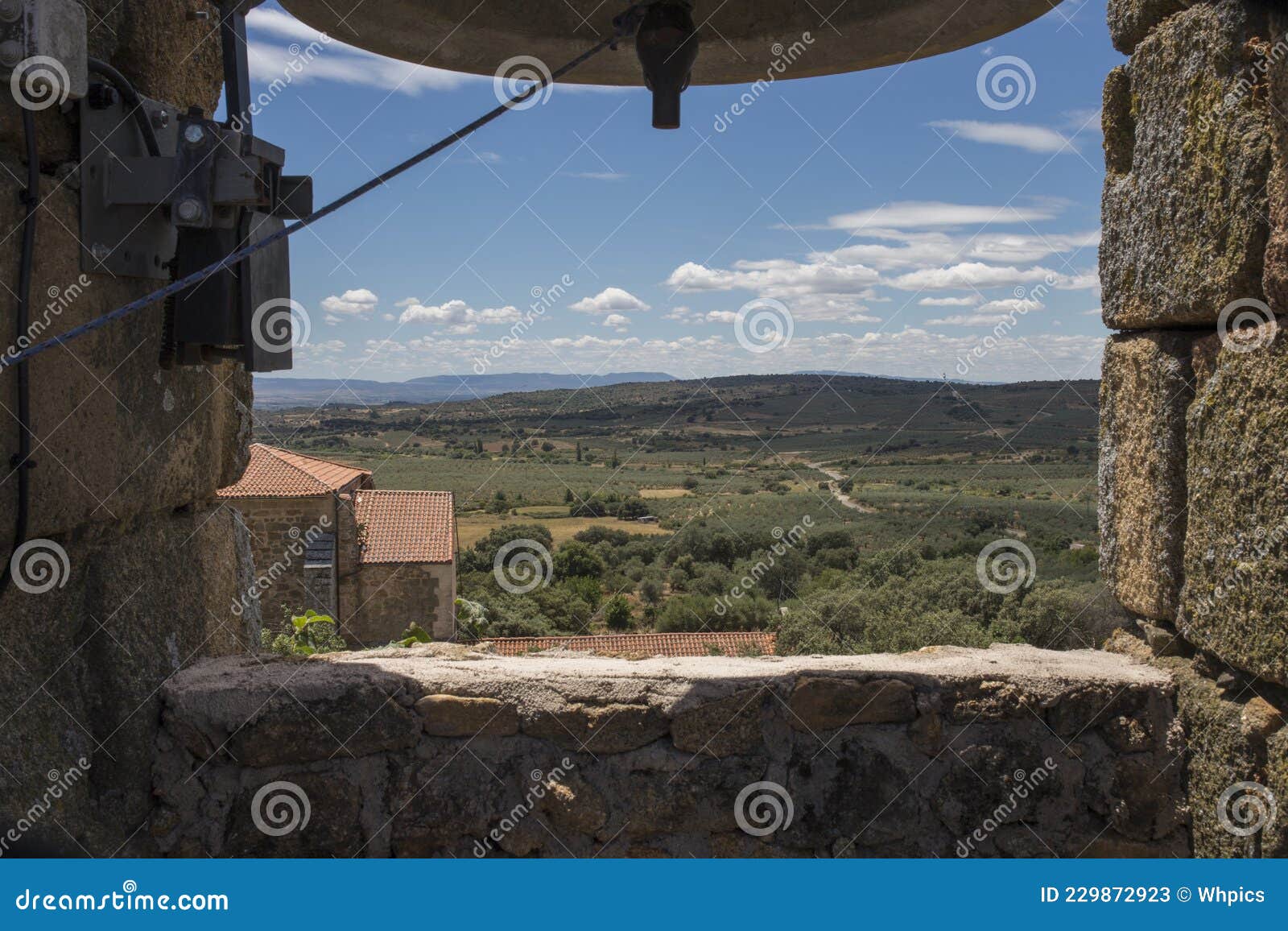 aceituna fields view from bell tower. extremadura, spain