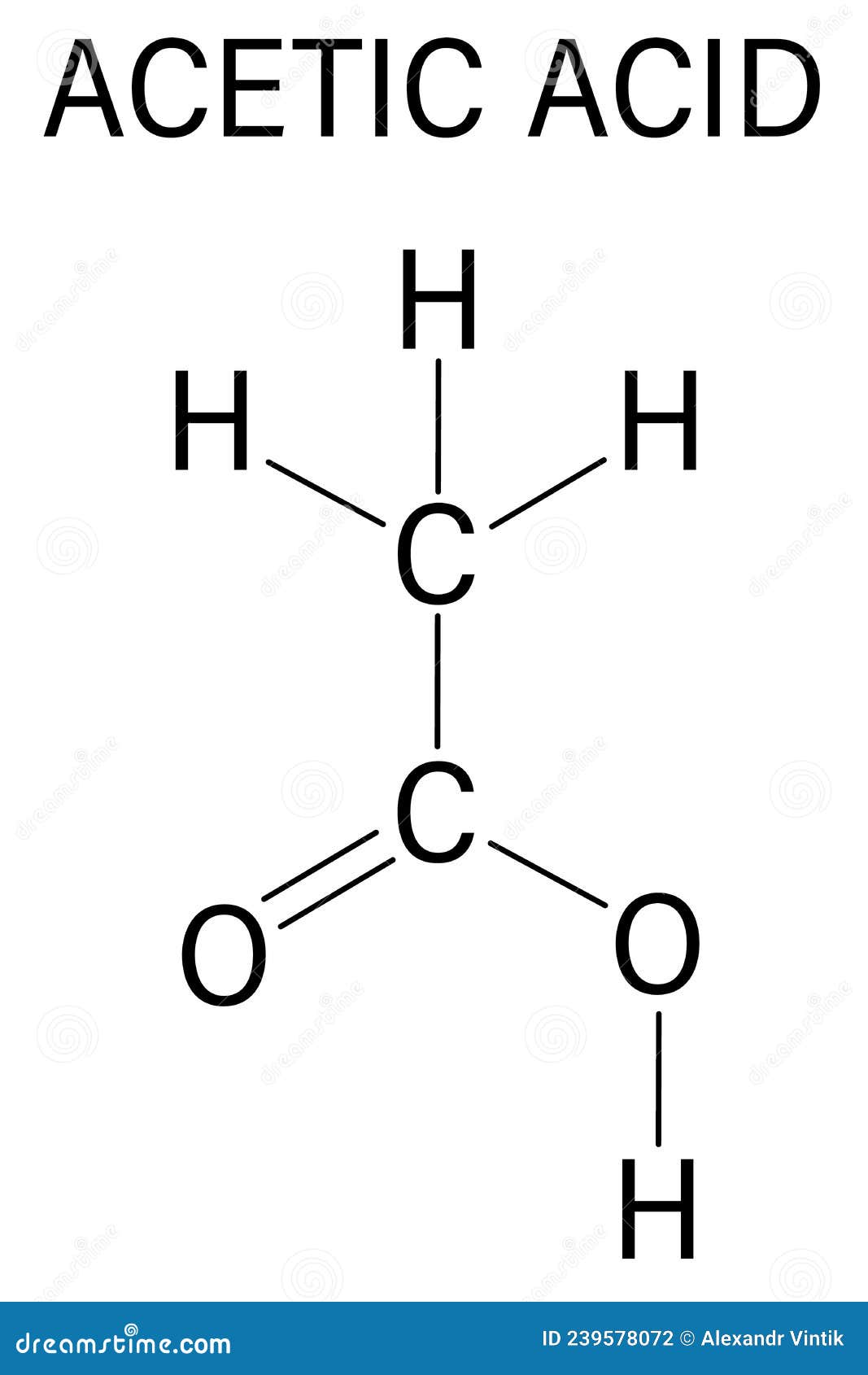 Acetic Acid Molecule. Vinegar Is An Aqueous Solution Of Acetic Acid ...