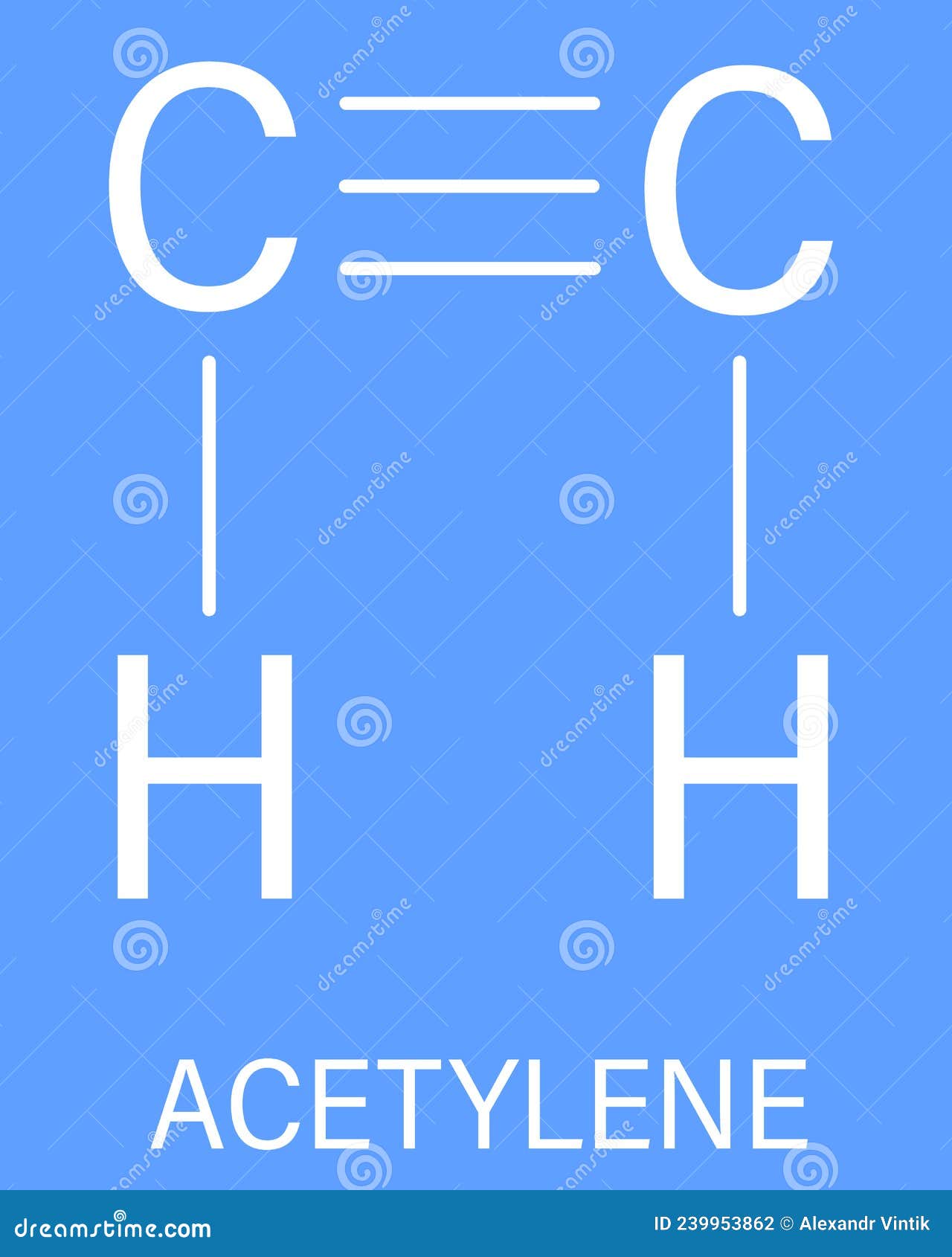 Acetylene or Ethyne Molecule. Used in Oxy-acetylene Welding. Skeletal ...