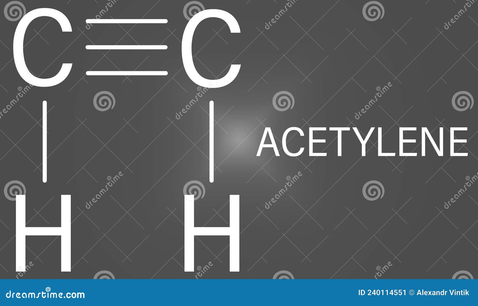 acetylene or ethyne molecule. used in oxy-acetylene welding. skeletal formula.