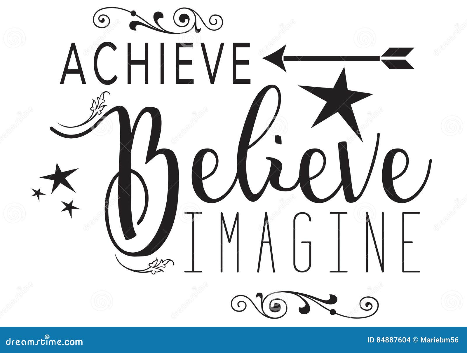 achieve, believe, imagine