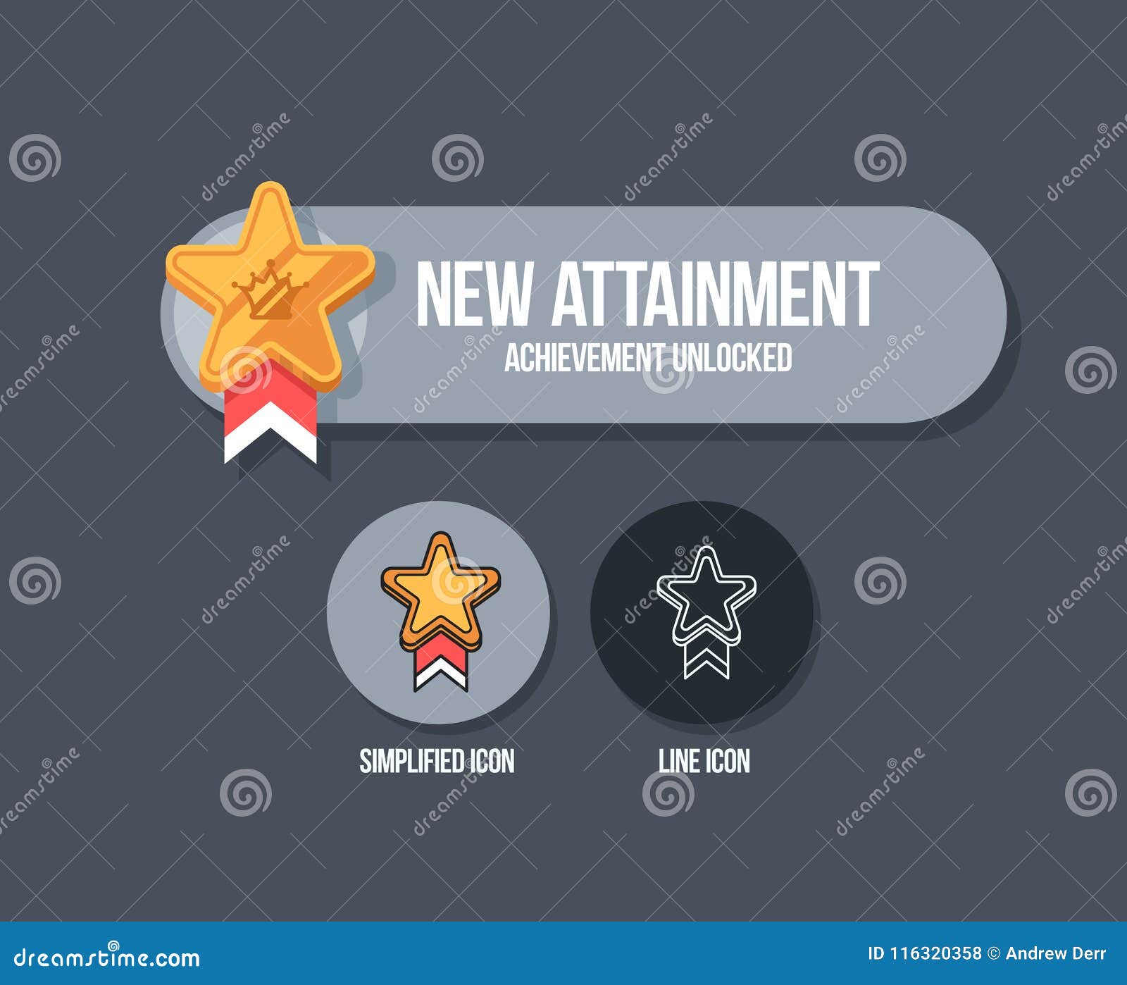 achievement panel . attainment banner concept with winner medal. reward icon in cartoon style.
