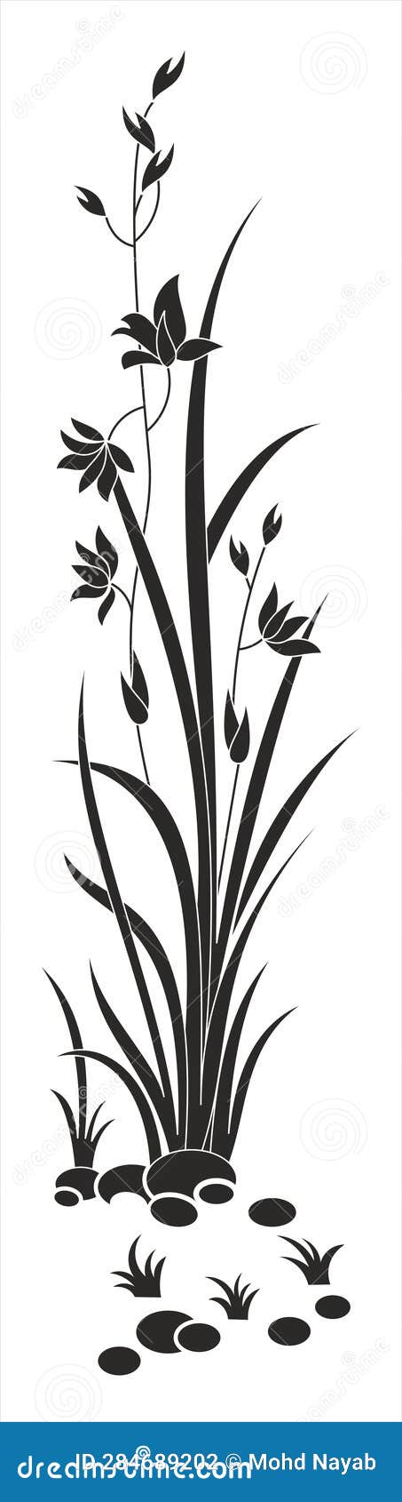 borders with flowers glass ing art 