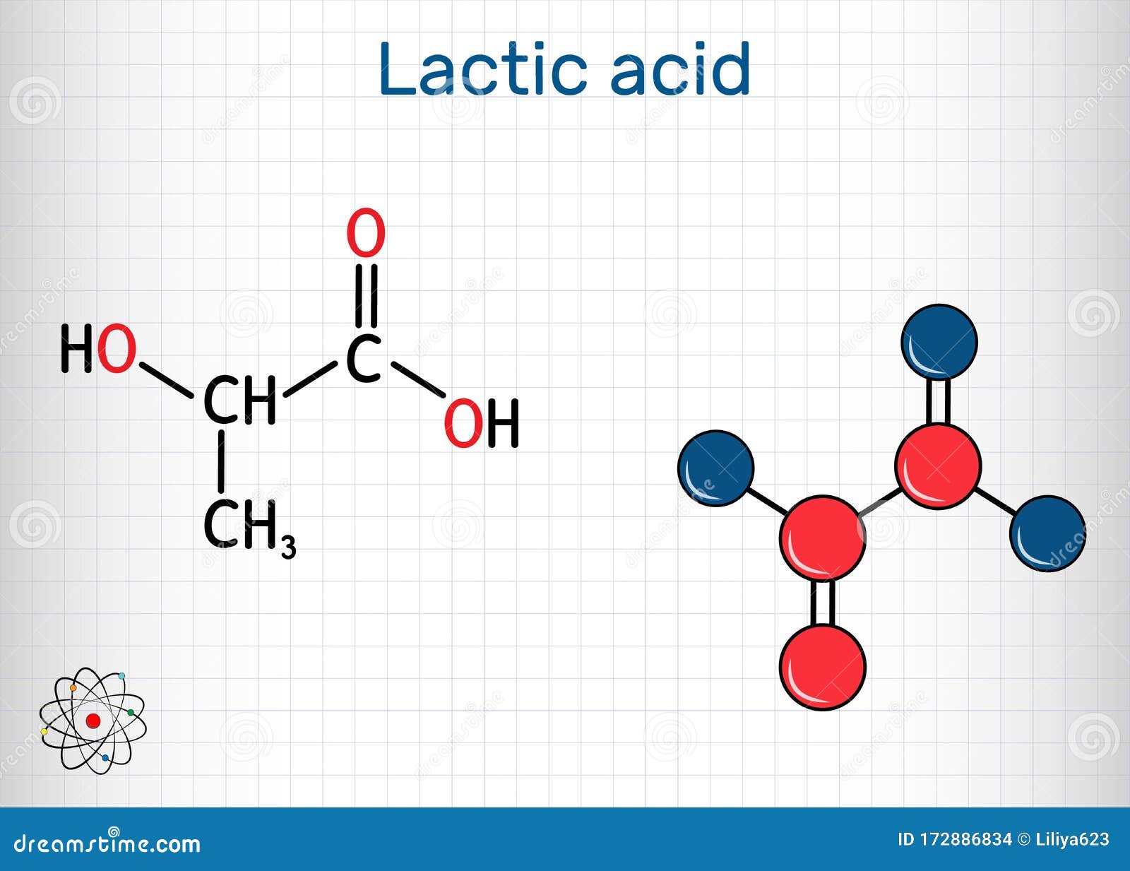 Acido Lattico, Lattato, Zucchero Di Latte, Molecola C3H6O3 È L