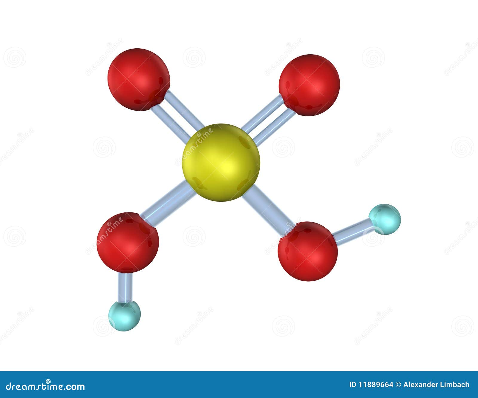 Acido Solforico 3D Della Molecola Illustrazione di Stock