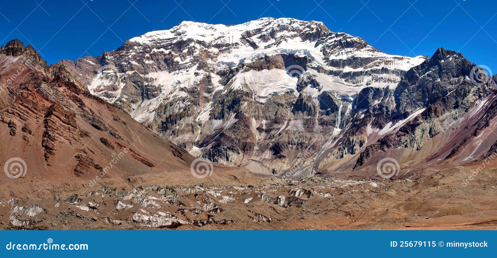 Aconcagua, Der Höchste Berg in Südamerika Stockbild Bild von