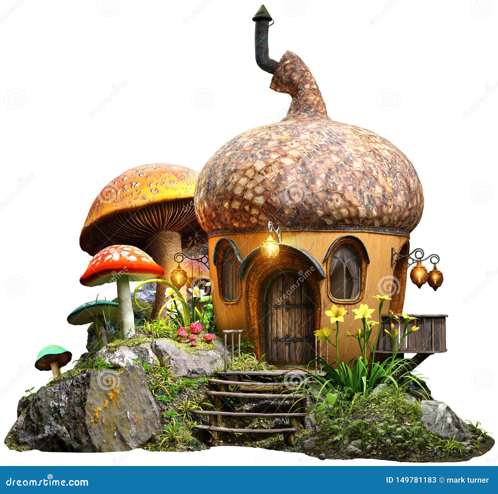Fairytale Acorn House Royalty-Free Cartoon