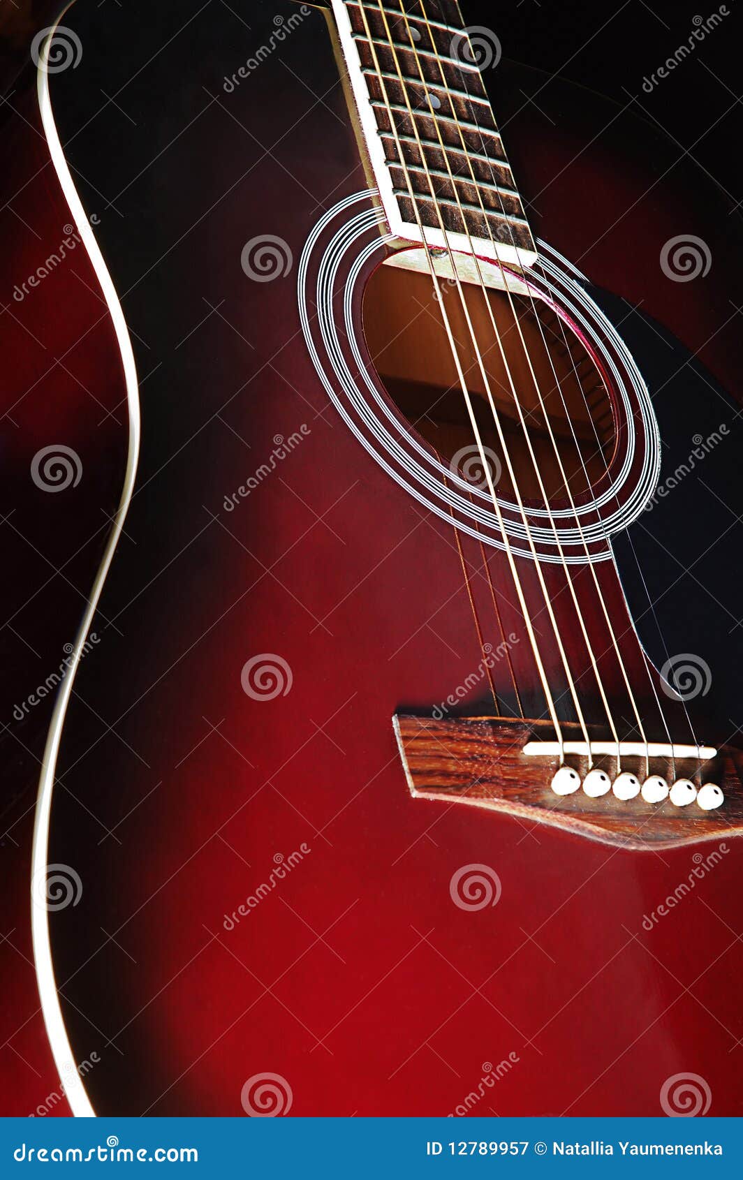 Acoustic classical guitar stock image. Image of close 12789957