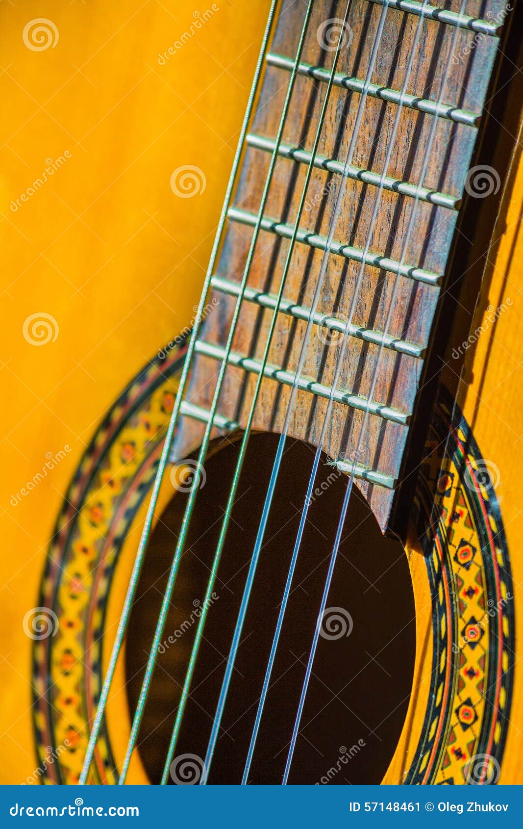 Acoustic classical guitar. stock image. Image of system 57148461