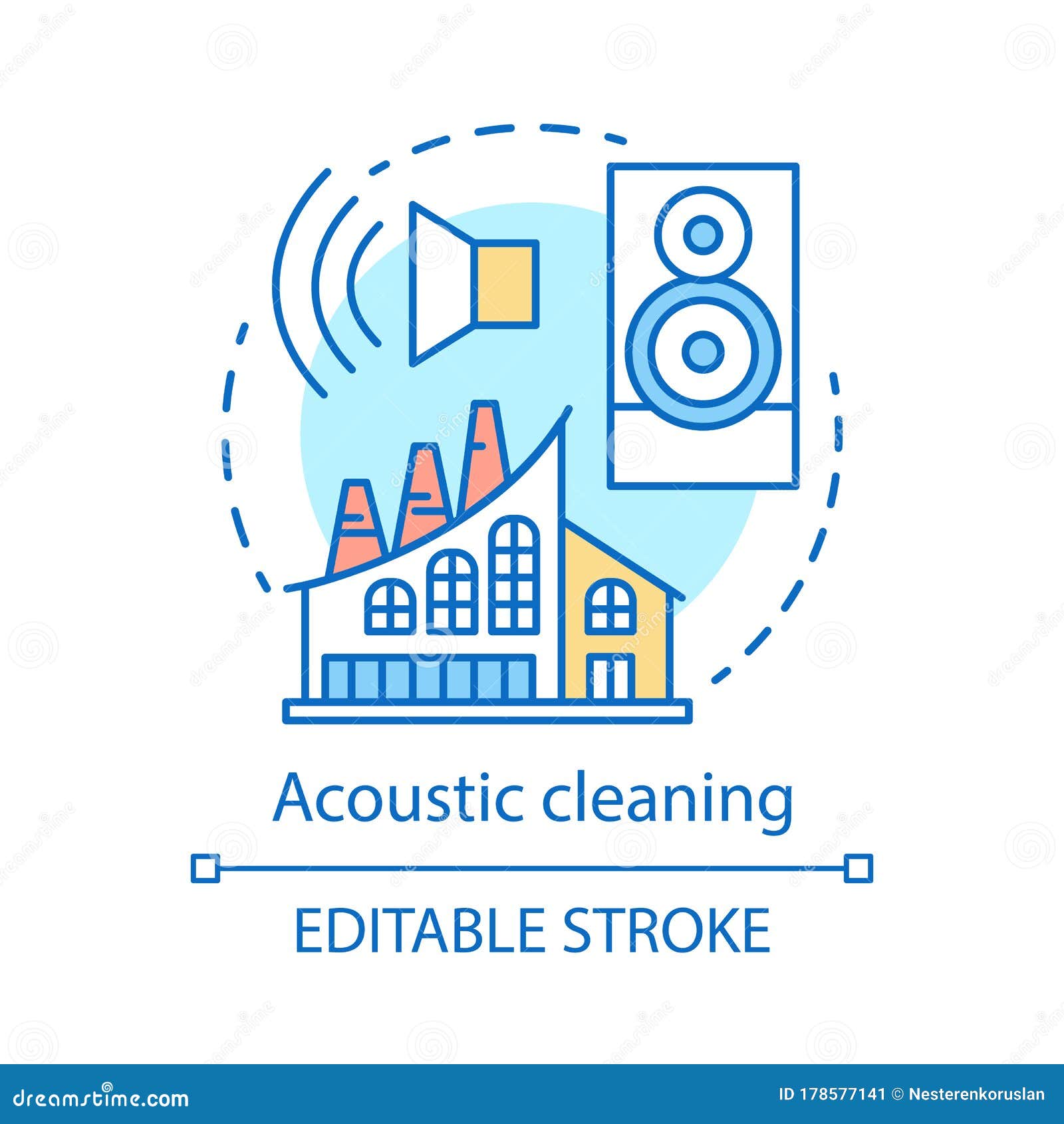 acoustic cleaning concept icon