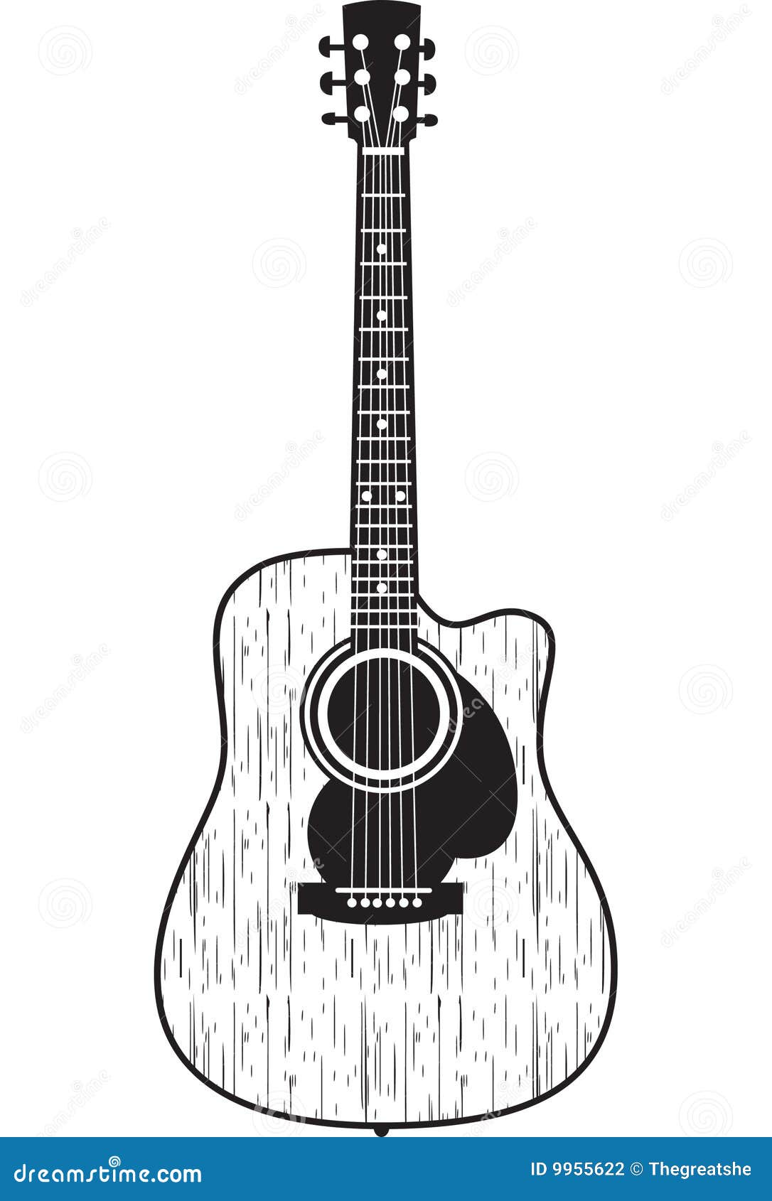 Acoustic guitar stock vector. Illustration of jazz, instruments - 9955622