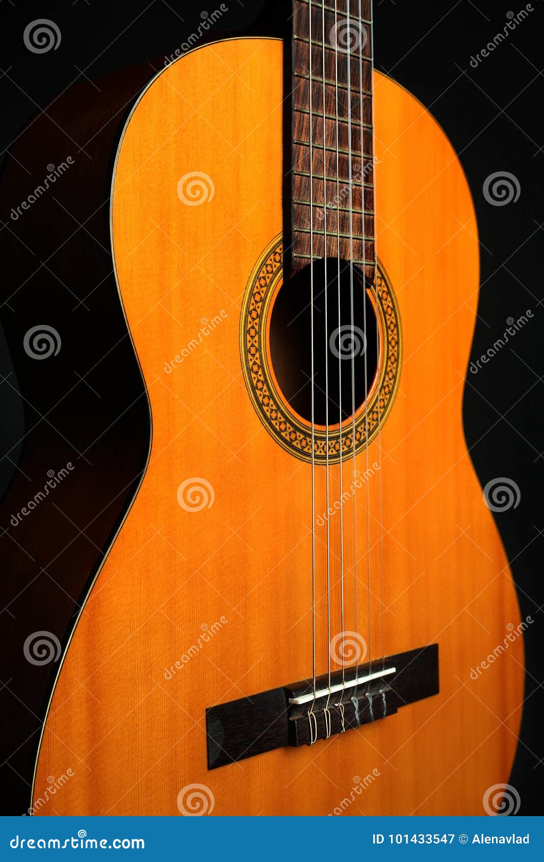 Acoustic Guitar Classical Spanish Guitar Close Up Stock Image Image