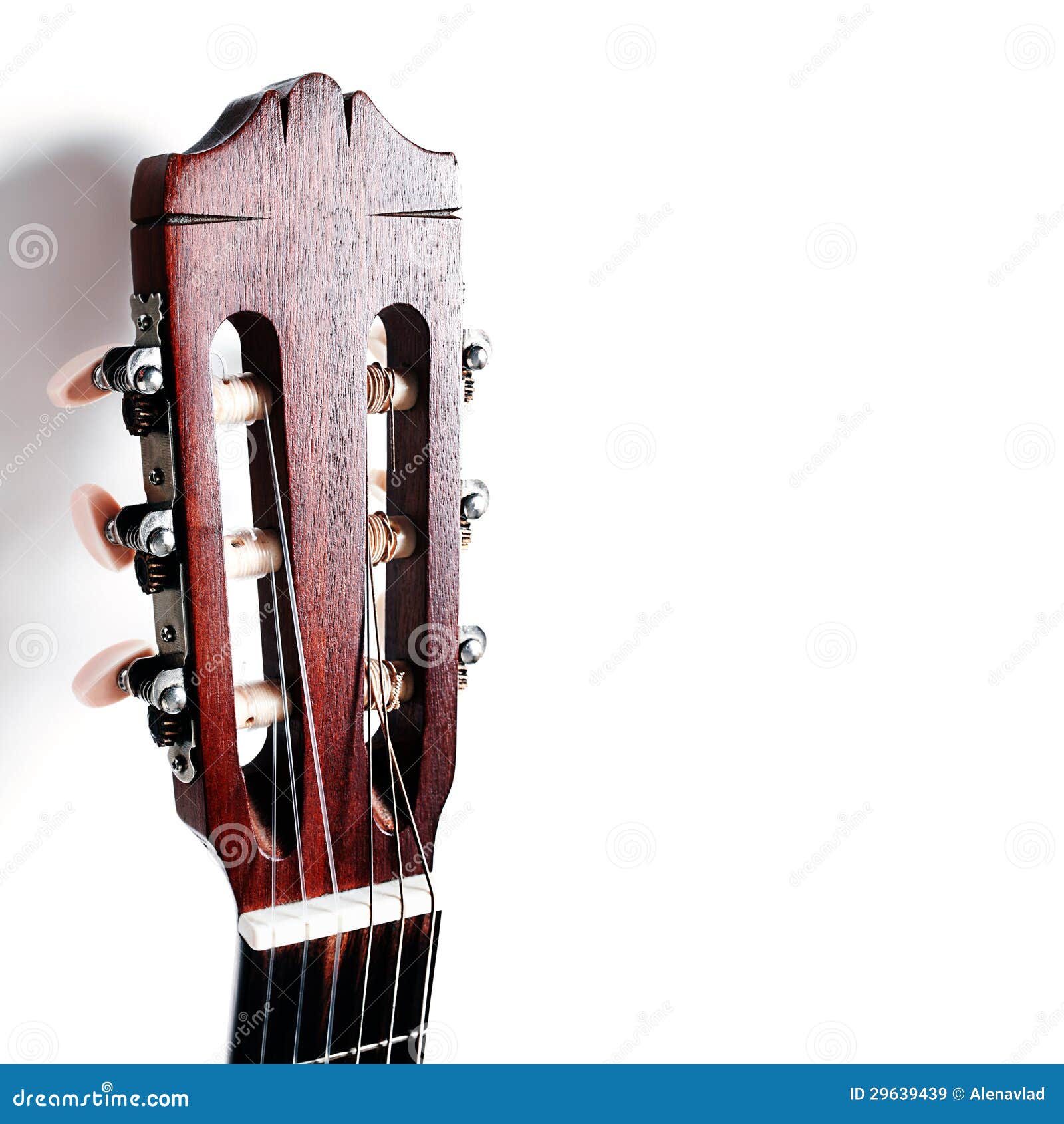 Acoustic Guitar Head on White Stock Image Image of classical