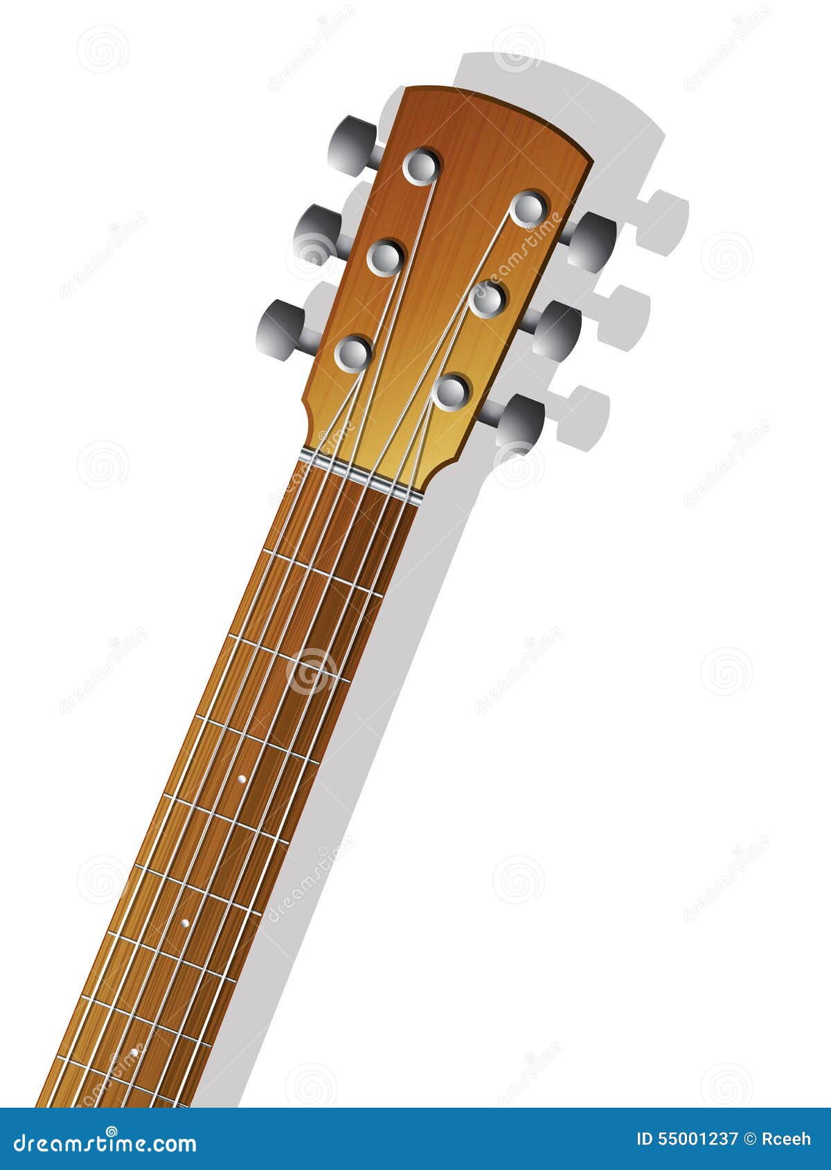 Acoustic guitar neck stock illustration. Illustration of acoustic