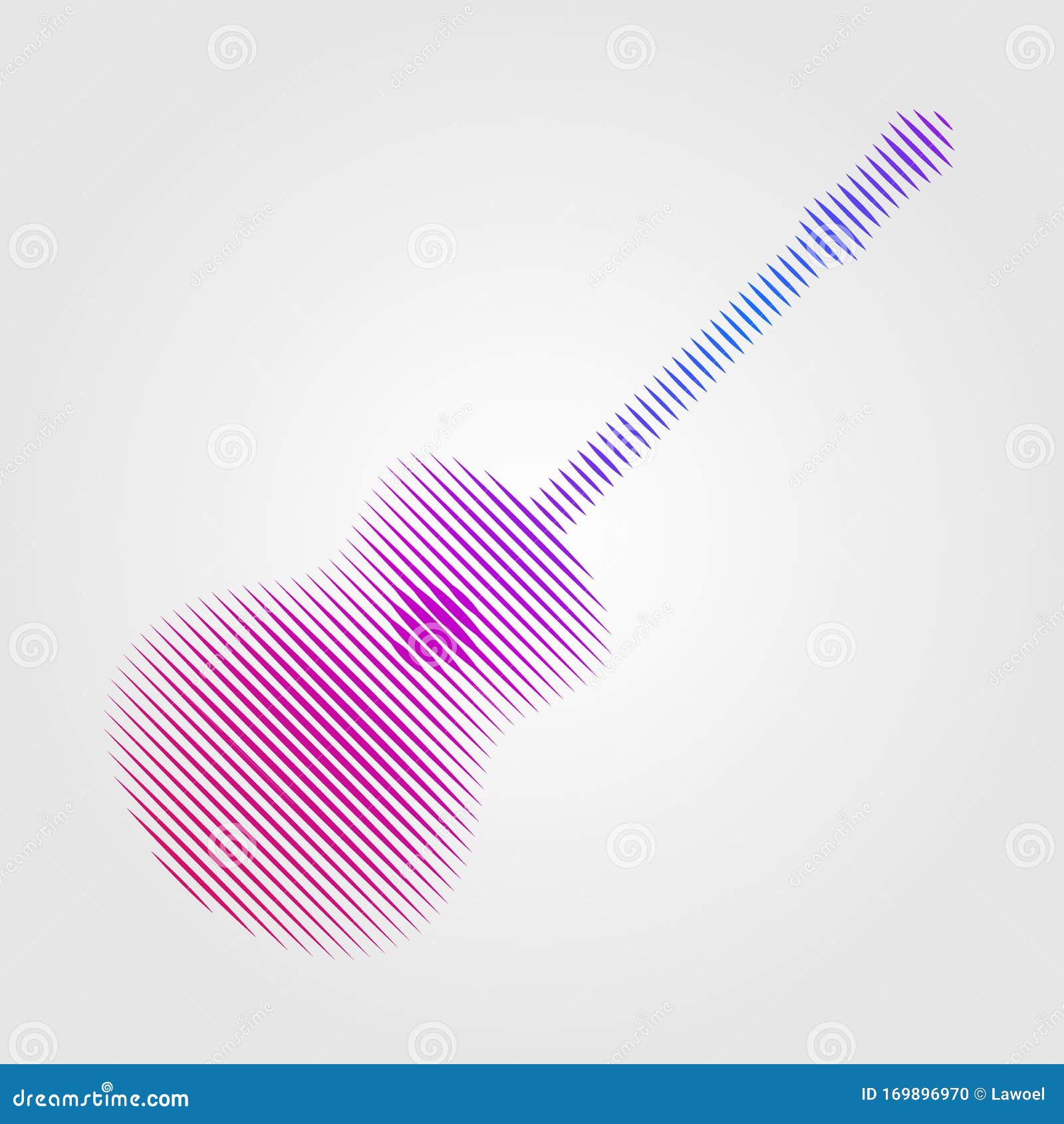 acoustic guitar  minimalist line art neon color silhouette  