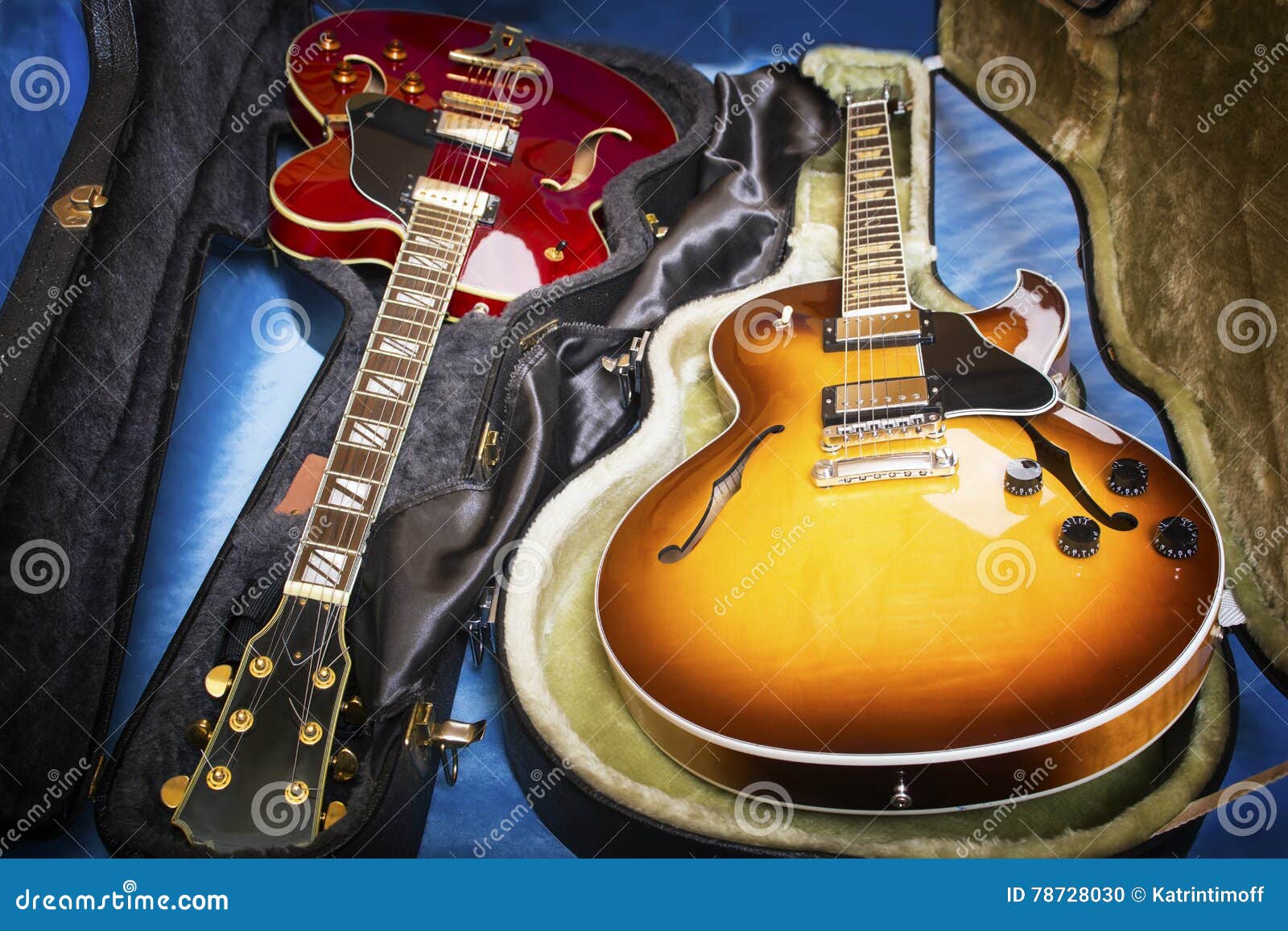 Acoustic guitars in covers stock photo. Image of guitar 78728030